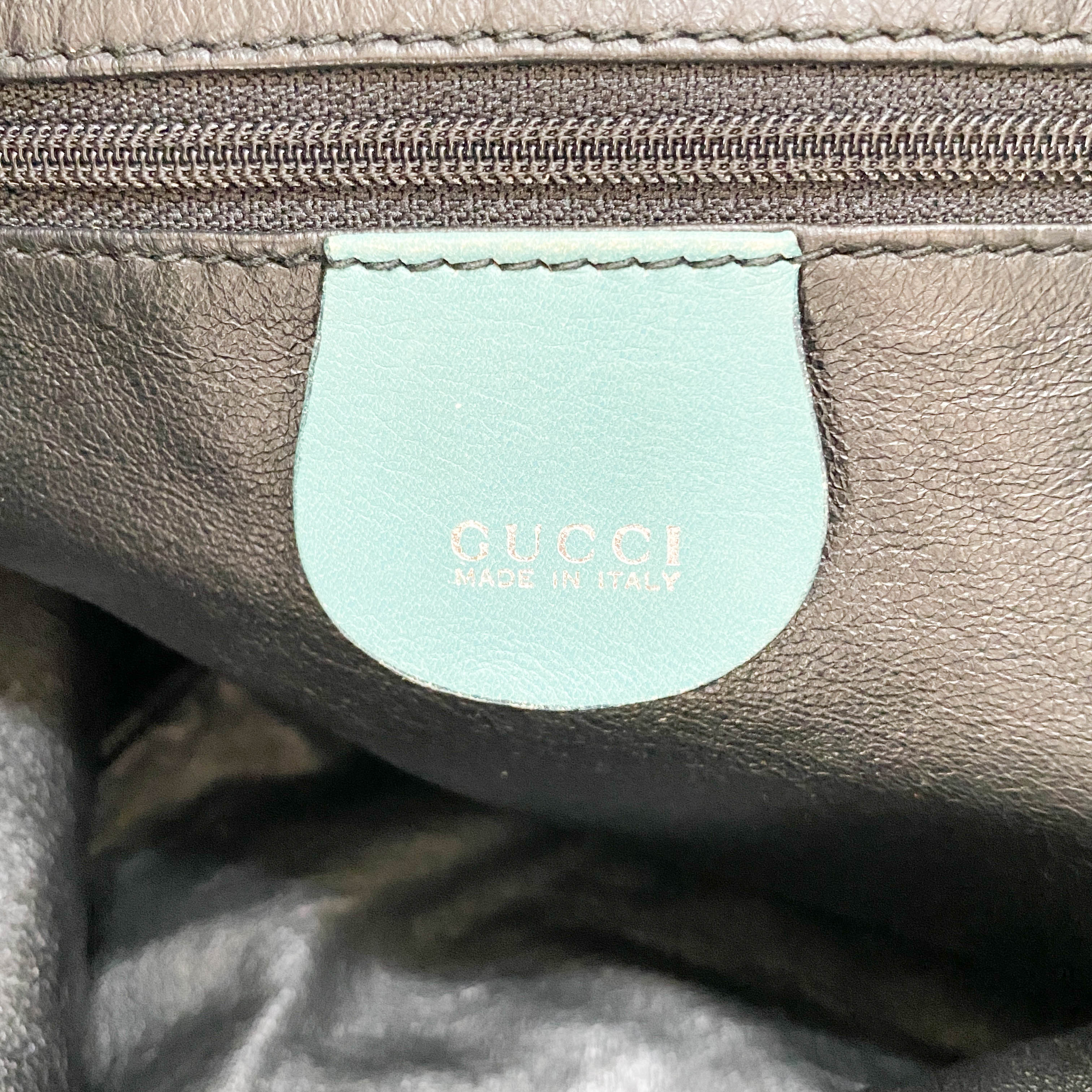 Bamboo Blue Python Embossed Leather Two Way Bag