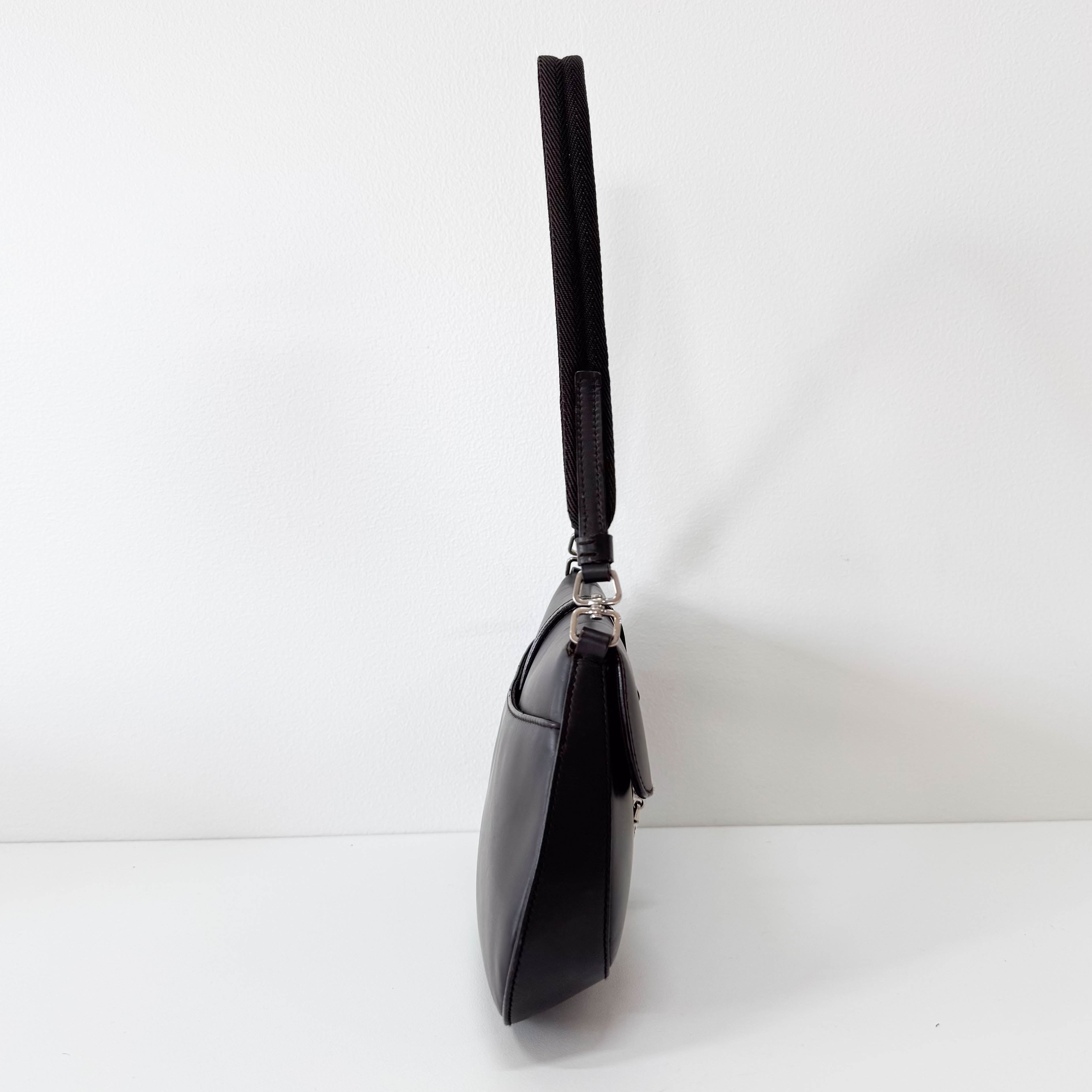 Black Leather Mini Shoulder Bag