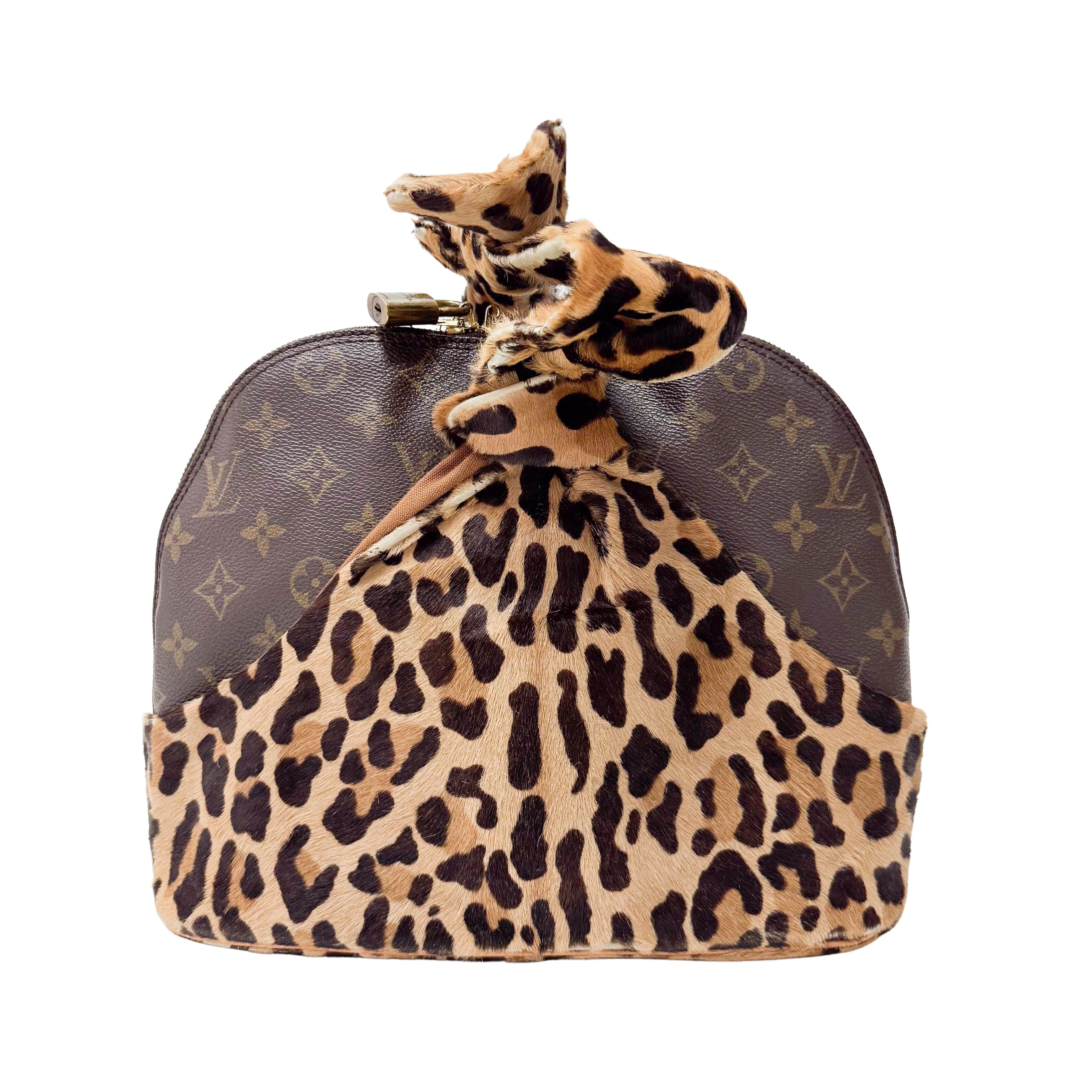 Monogram Leopard Print Pony Hair & Coated Canvas Shoulder Bag