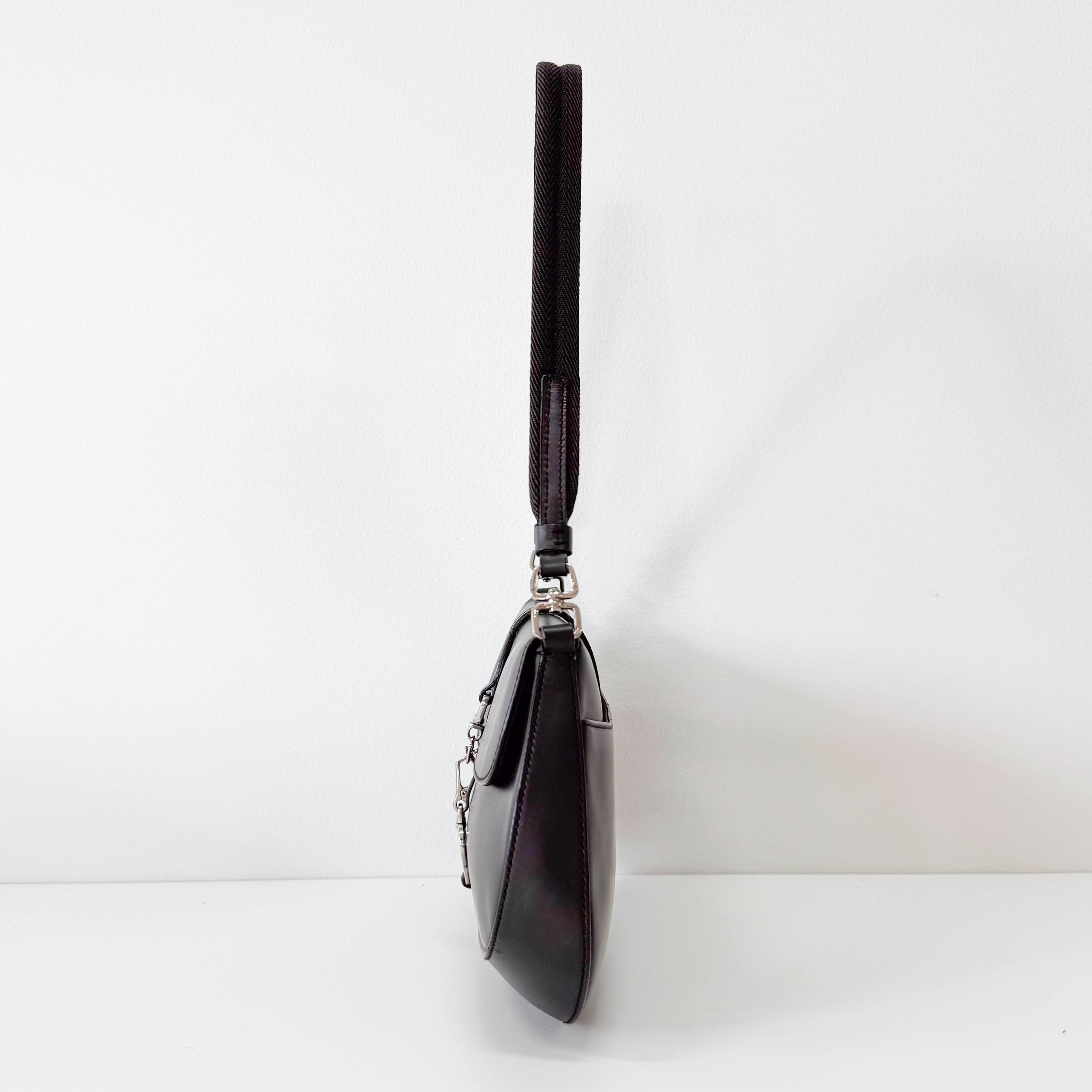 Black Leather Mini Shoulder Bag