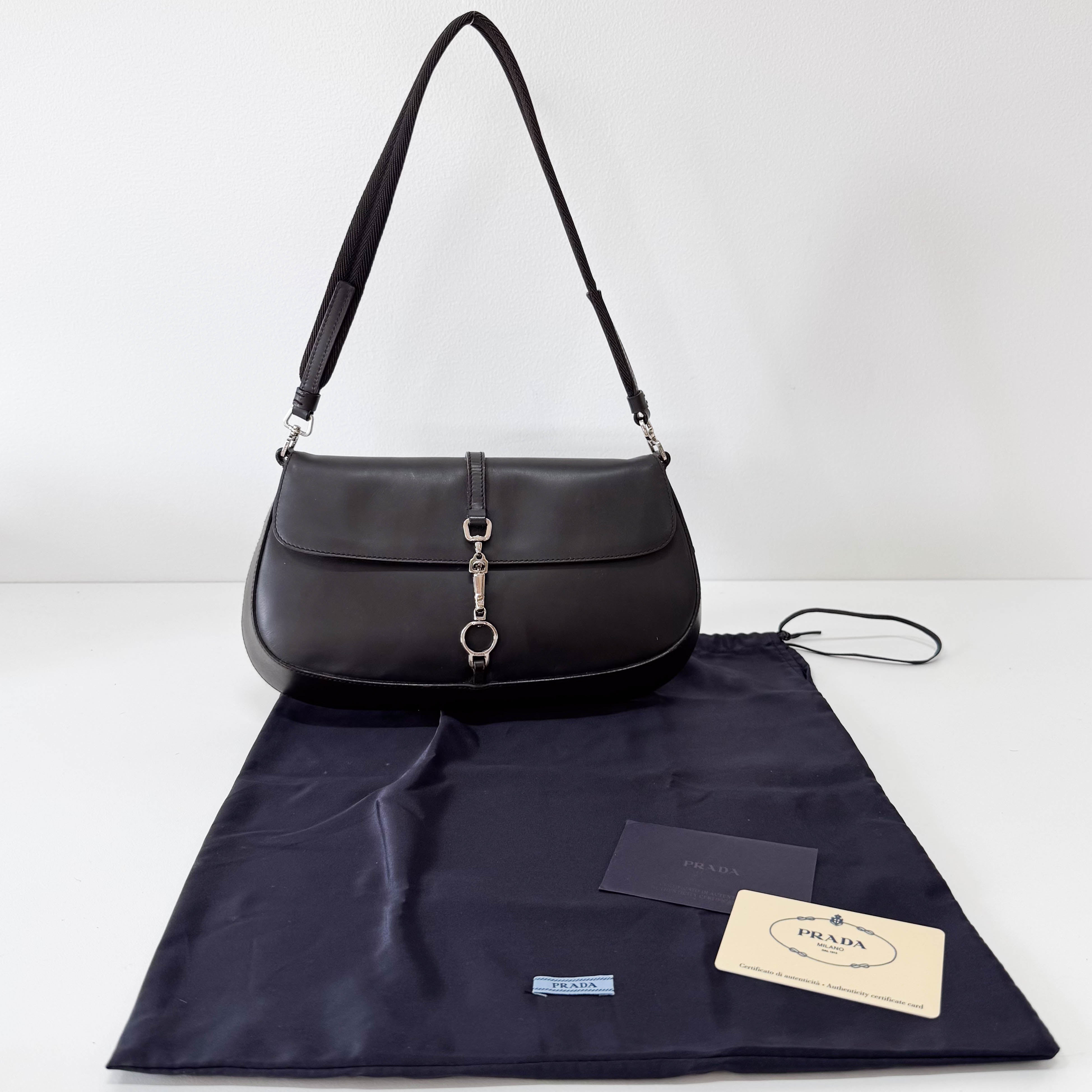 Black Leather Mini Shoulder Bag