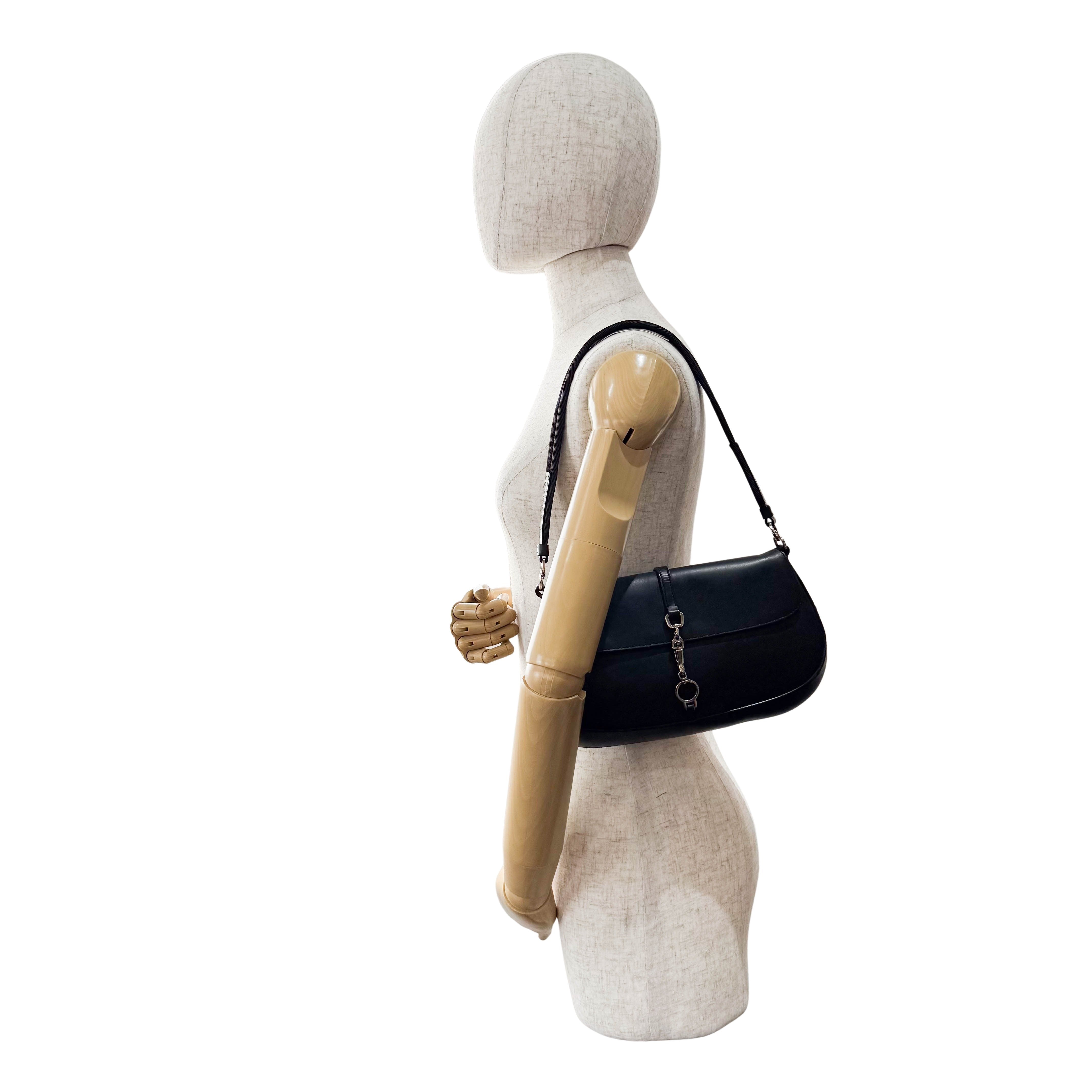 Black Leather Mini Shoulder Bag