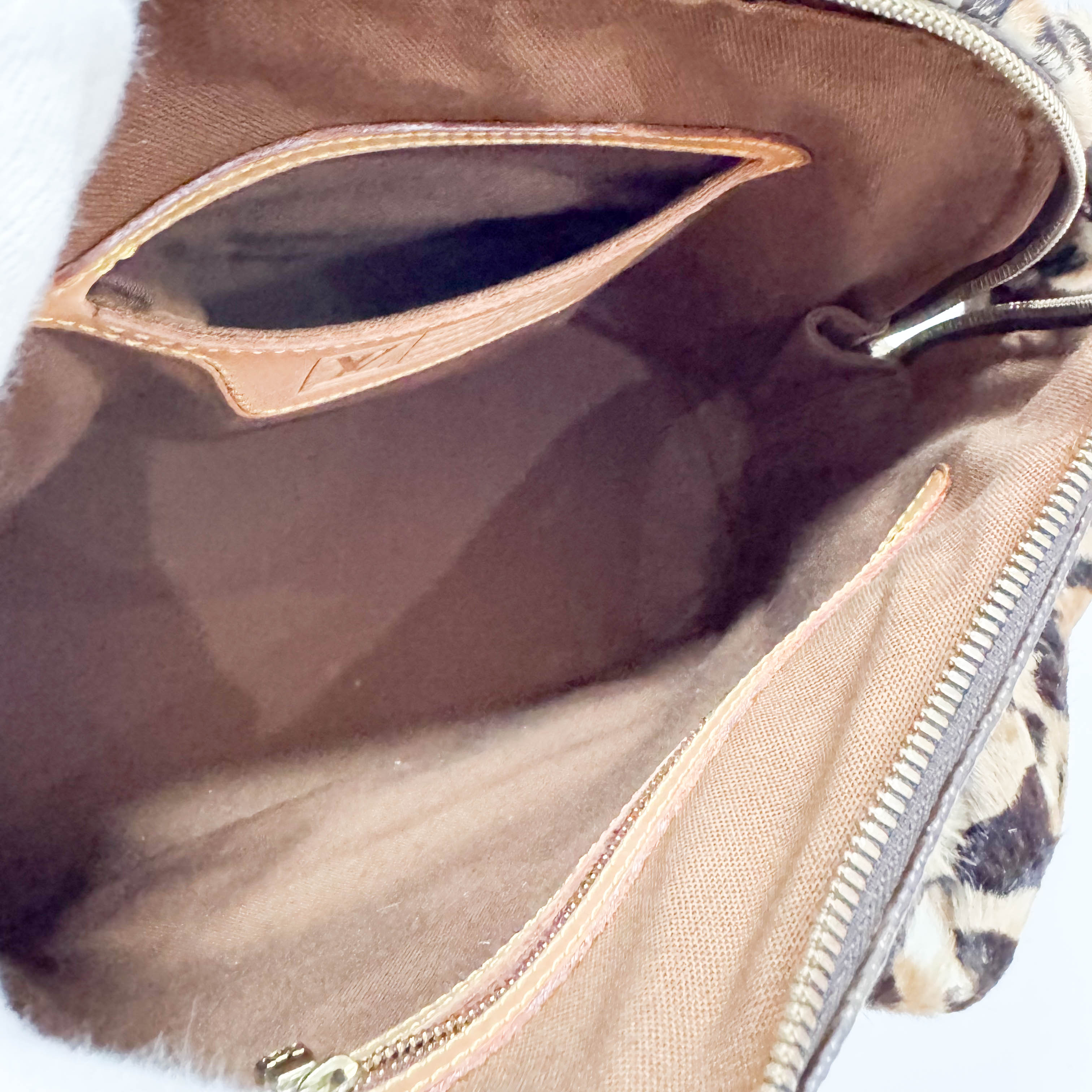 Monogram Leopard Print Pony Hair & Coated Canvas Shoulder Bag