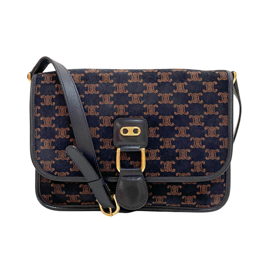 Macadam Black Suede Shoulder Bag