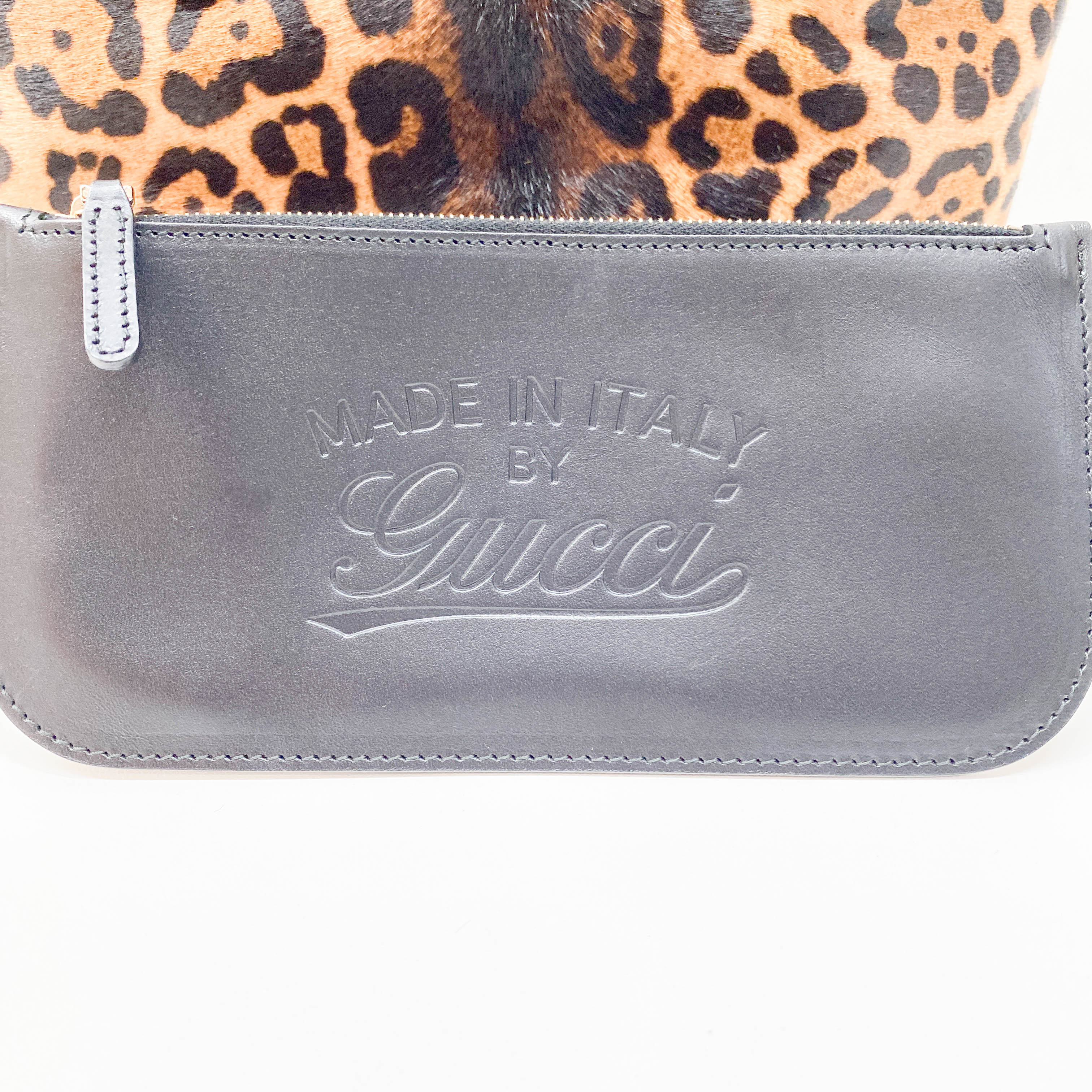 Brown Leopard Print Pony Hair Shoulder Bag
