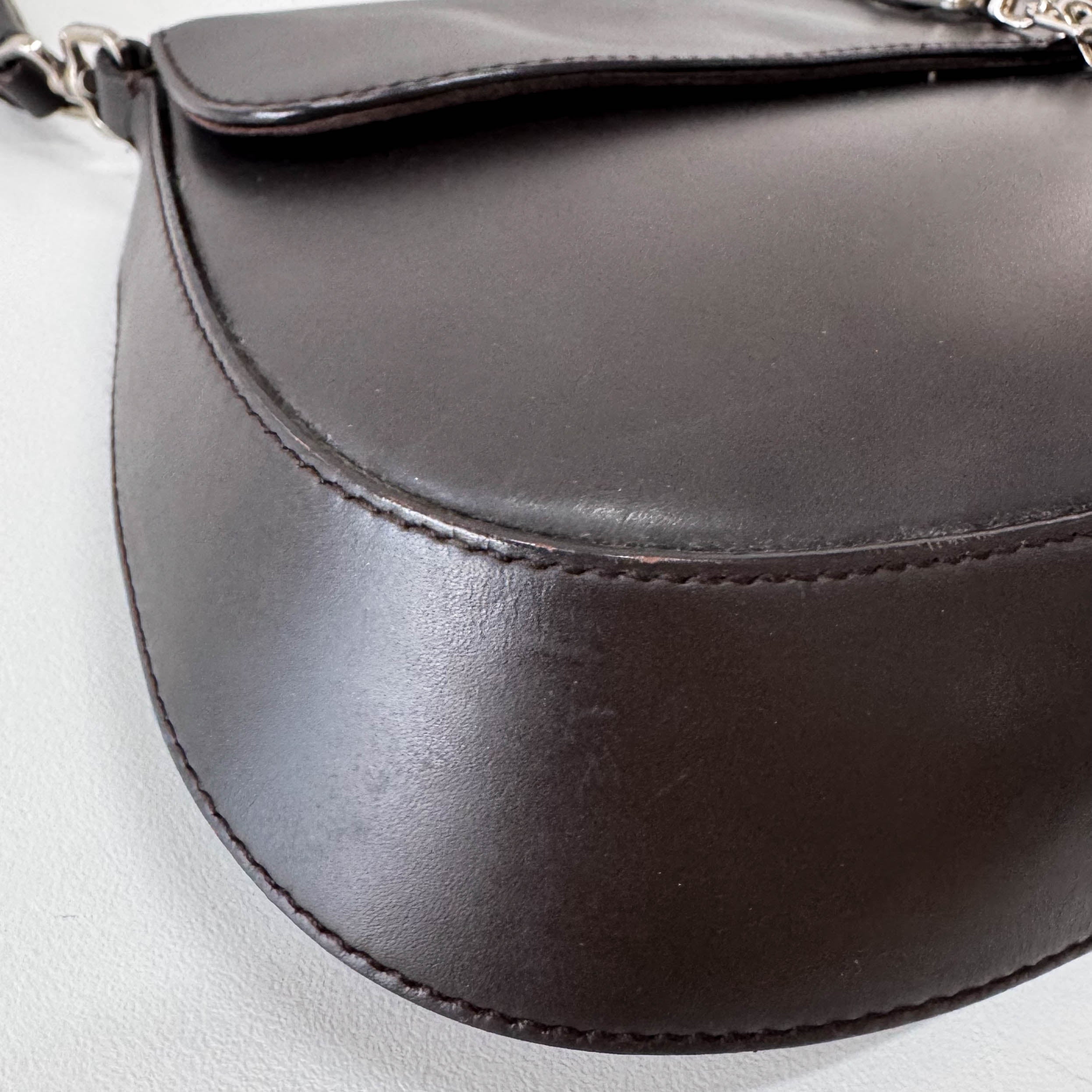 Black Leather Mini Shoulder Bag