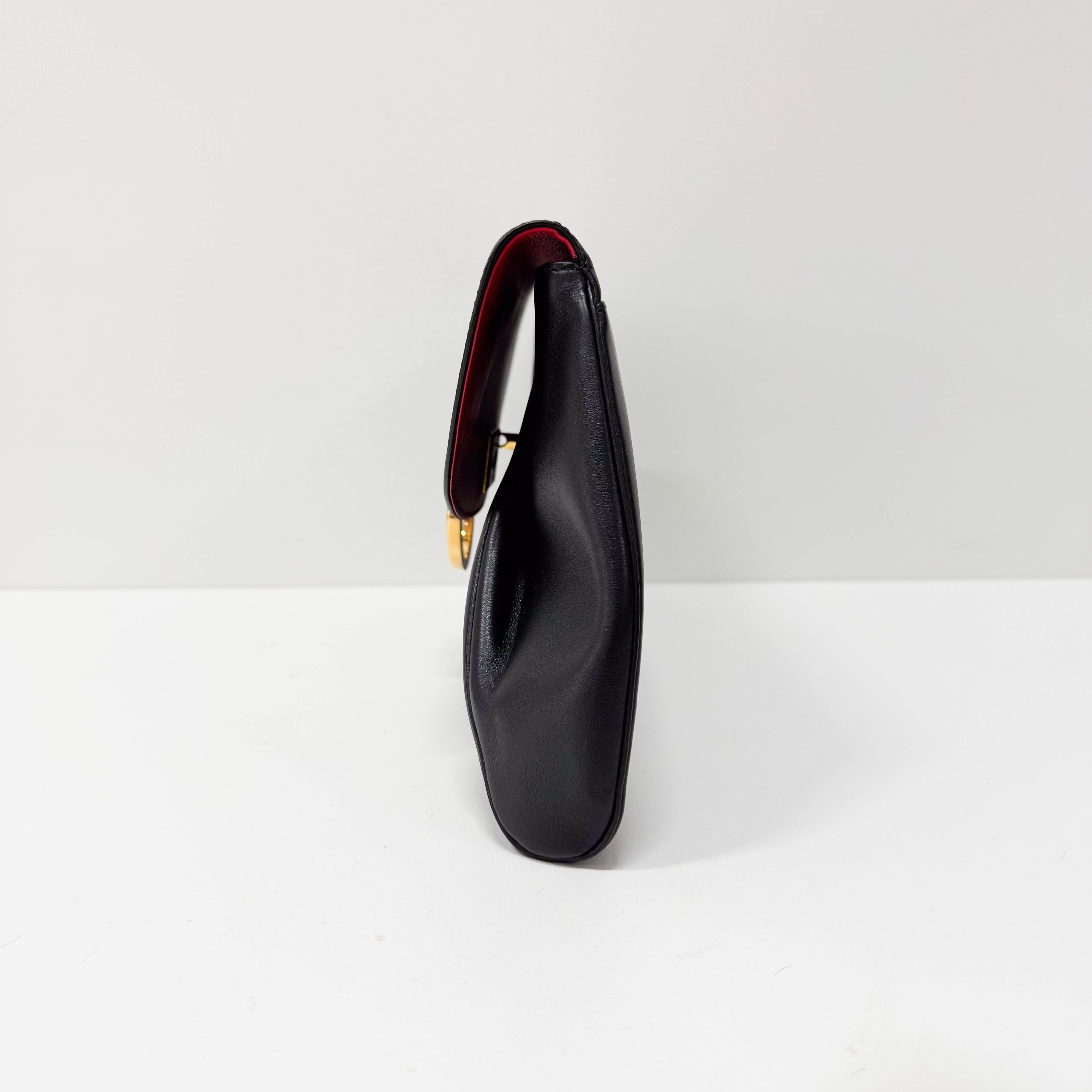 Panthère Black Calfskin Leather Clutch Bag