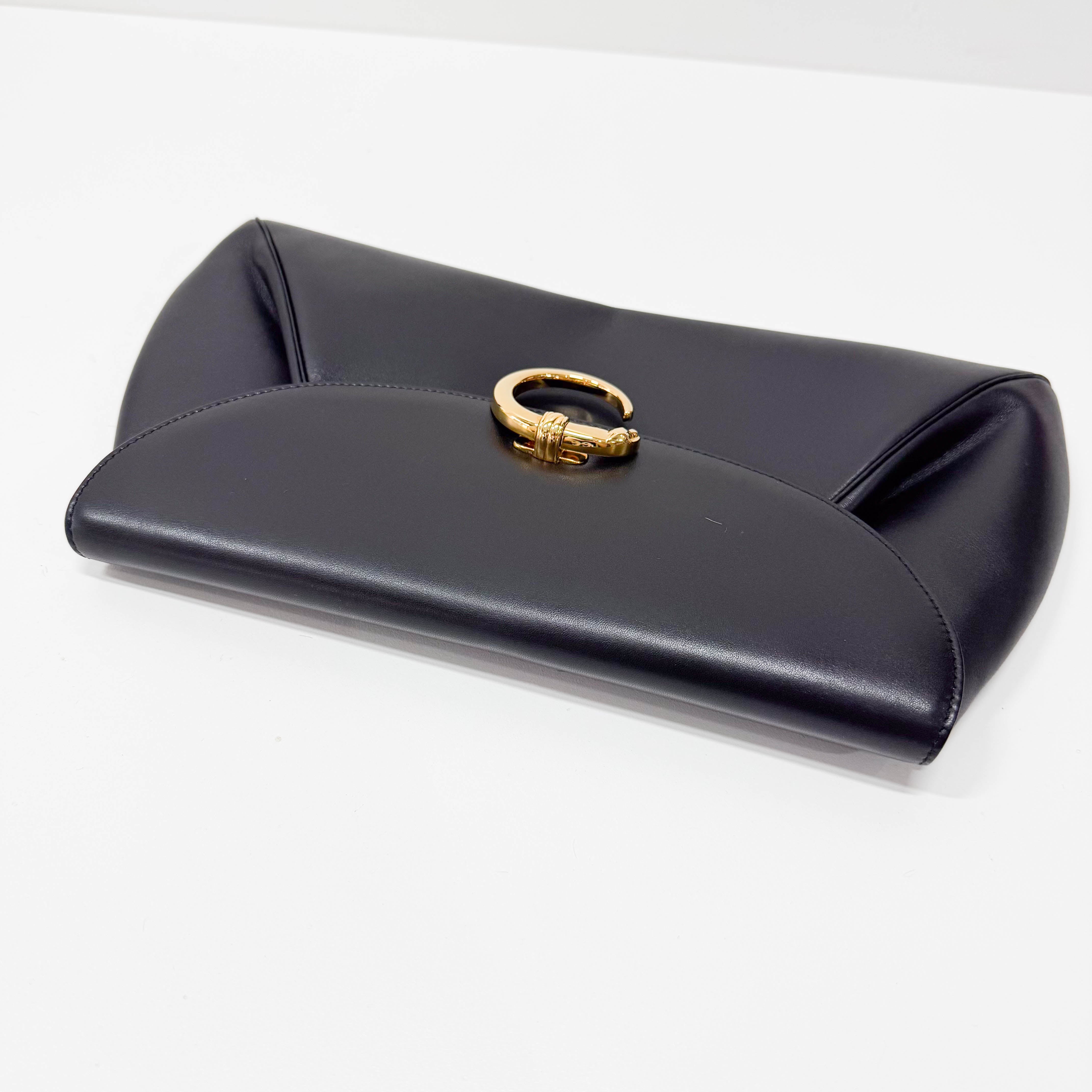 Panthère Black Calfskin Leather Clutch Bag