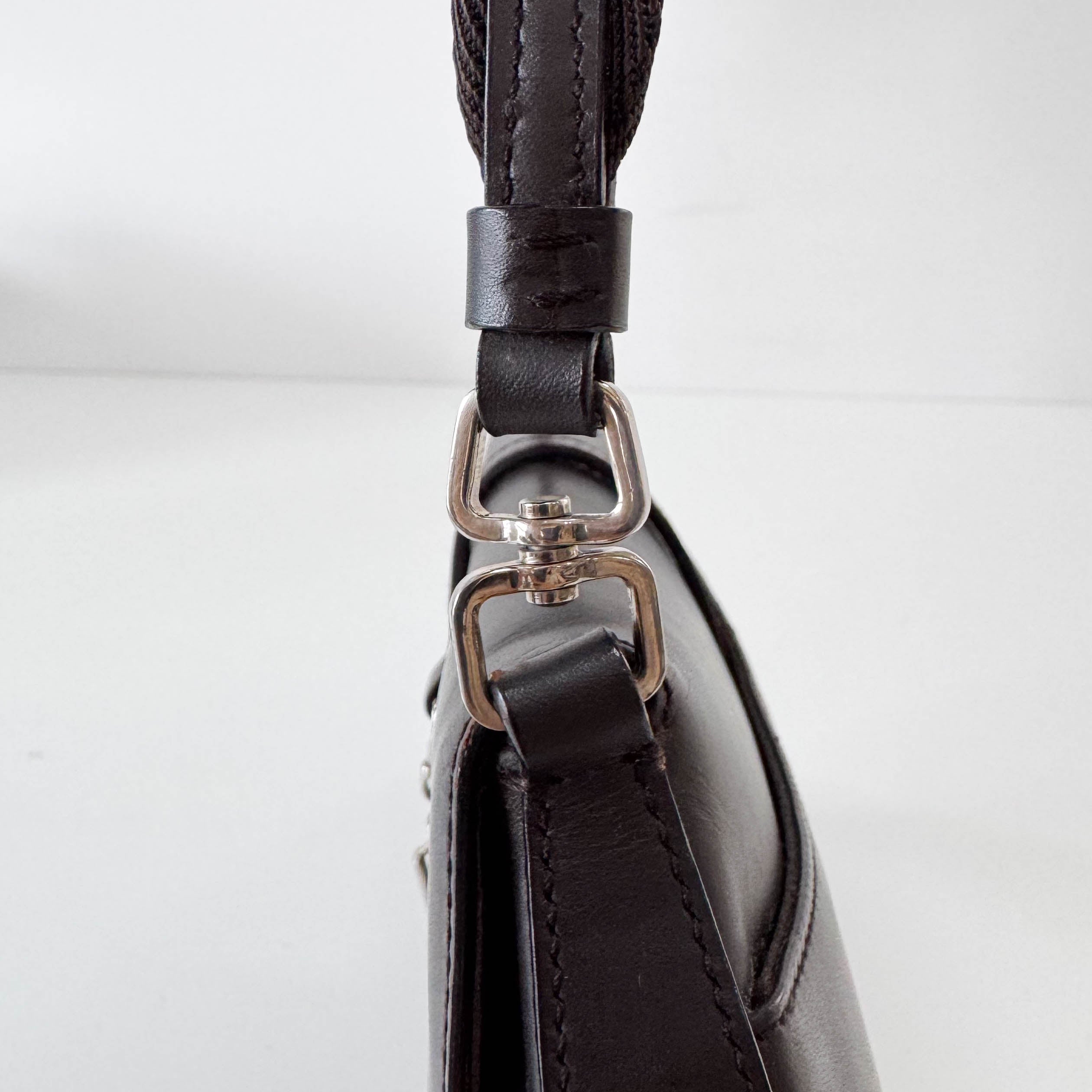 Black Leather Mini Shoulder Bag