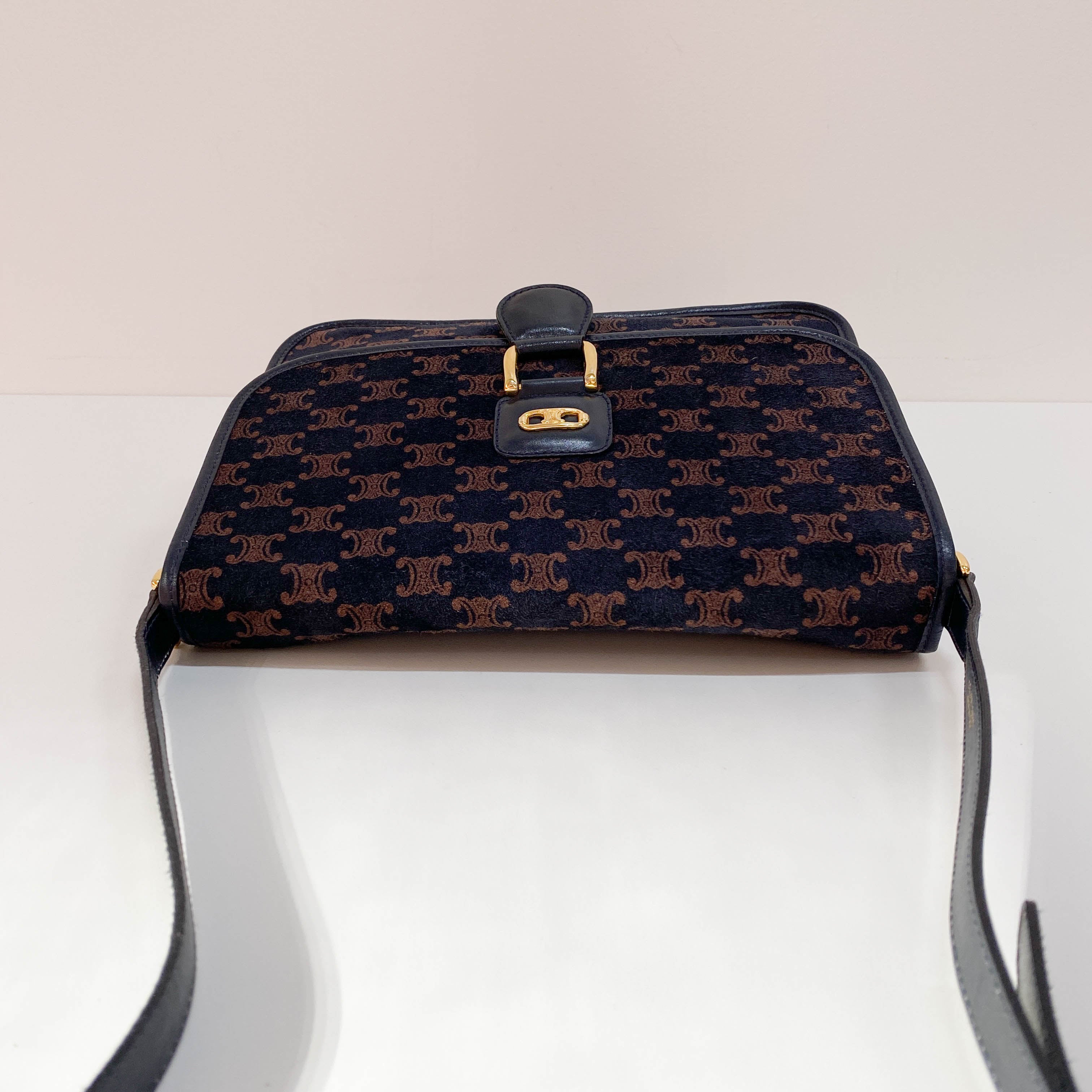 Macadam Black Suede Shoulder Bag