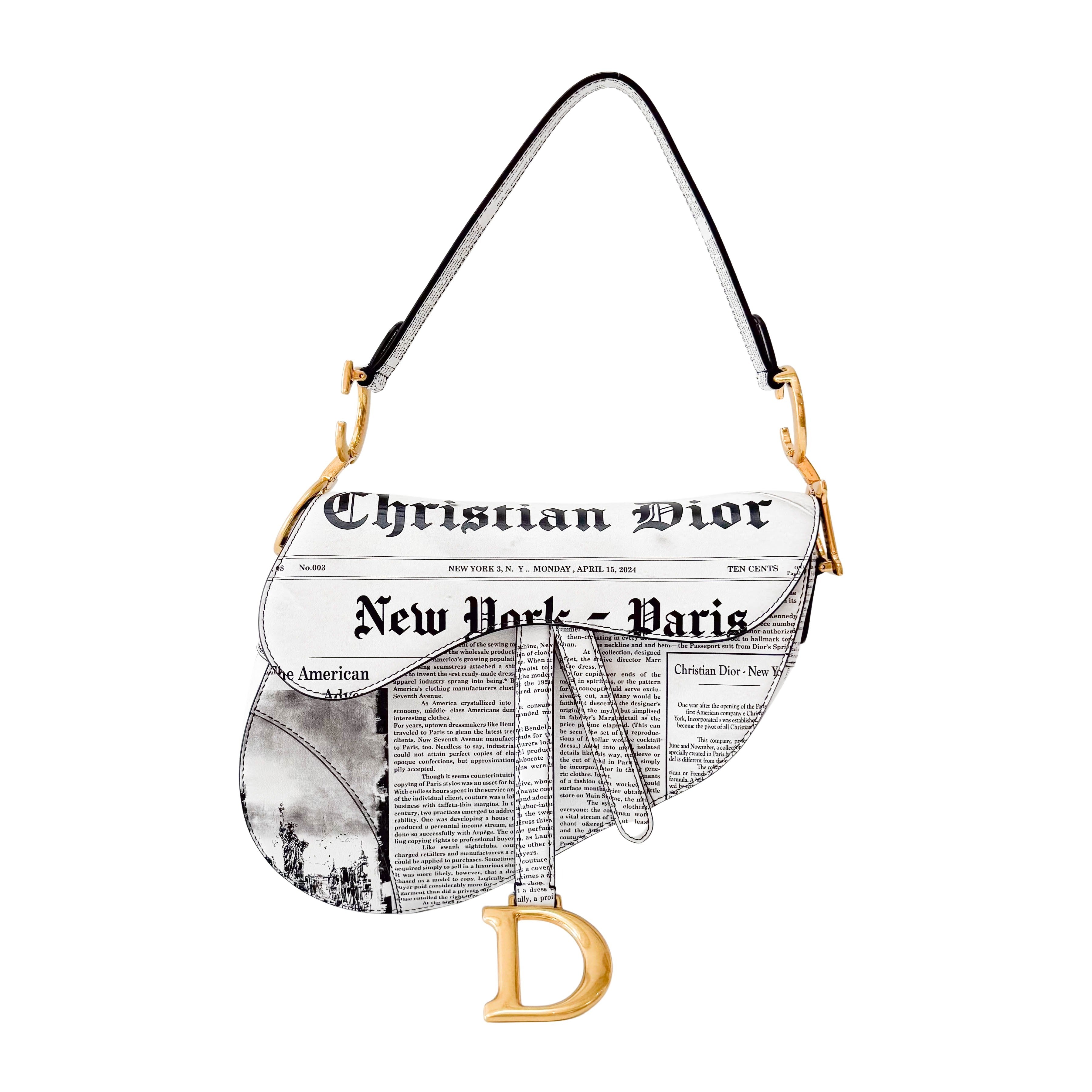 Limited Edition News Paper Saddle Shoulder Bag