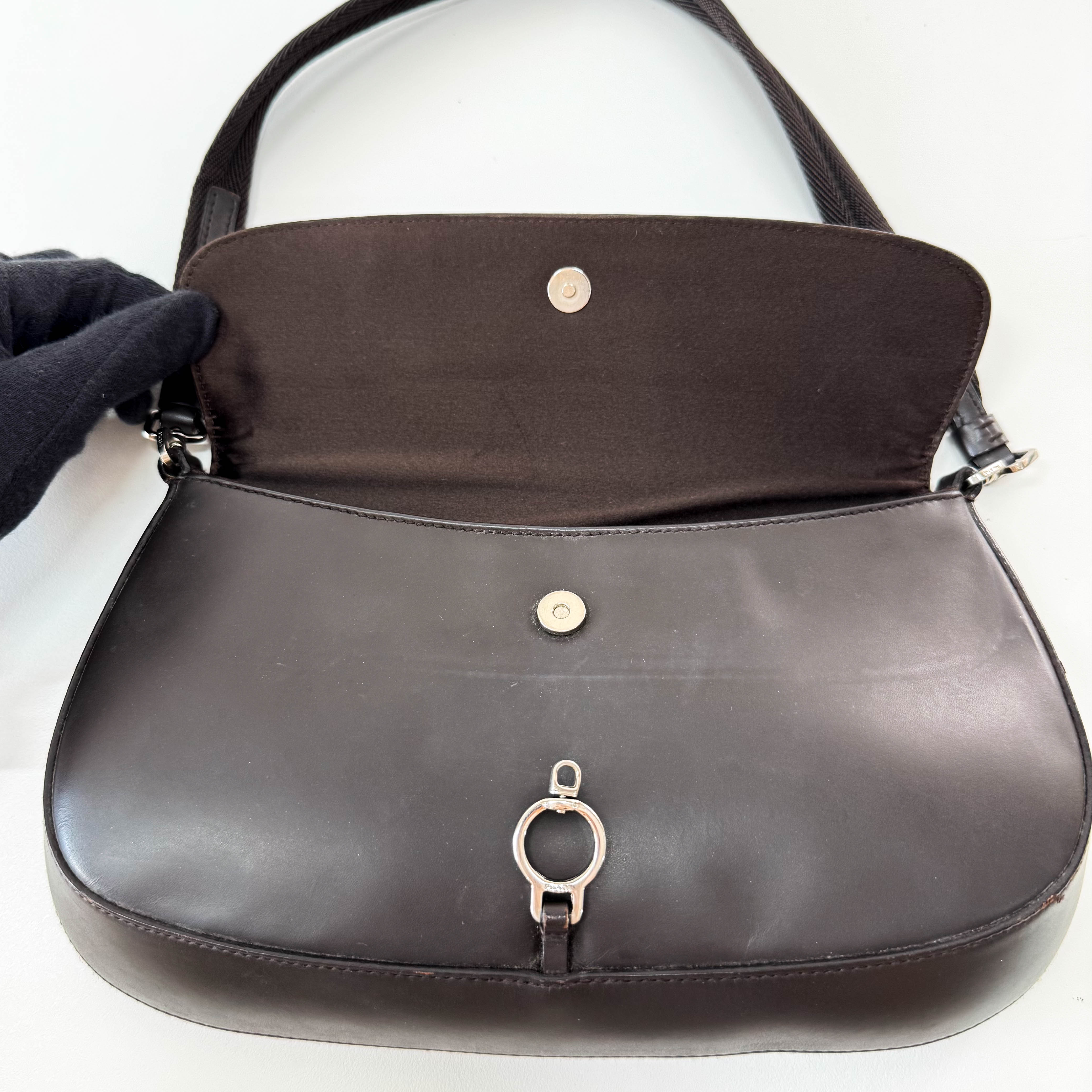 Black Leather Mini Shoulder Bag