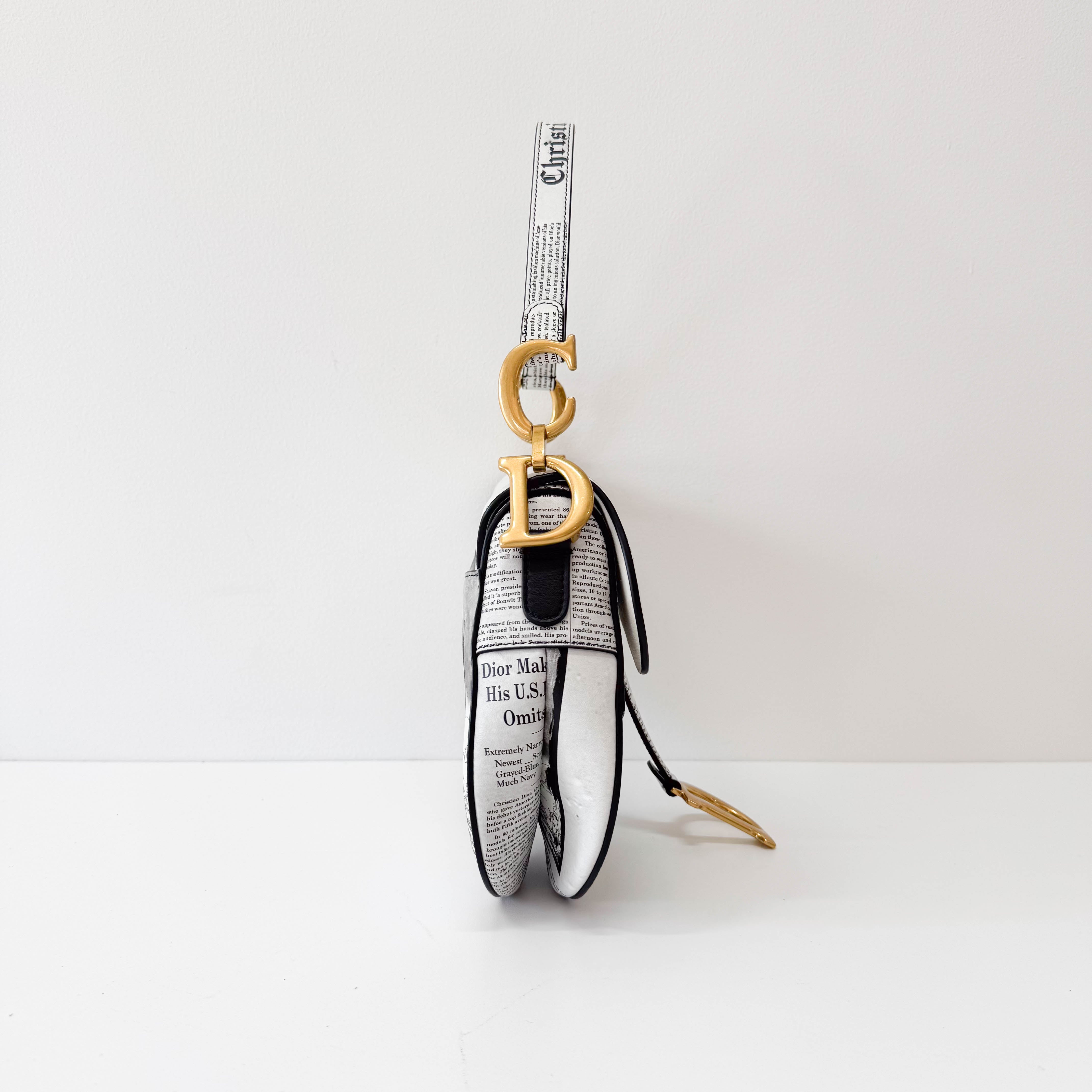 Limited Edition News Paper Saddle Shoulder Bag
