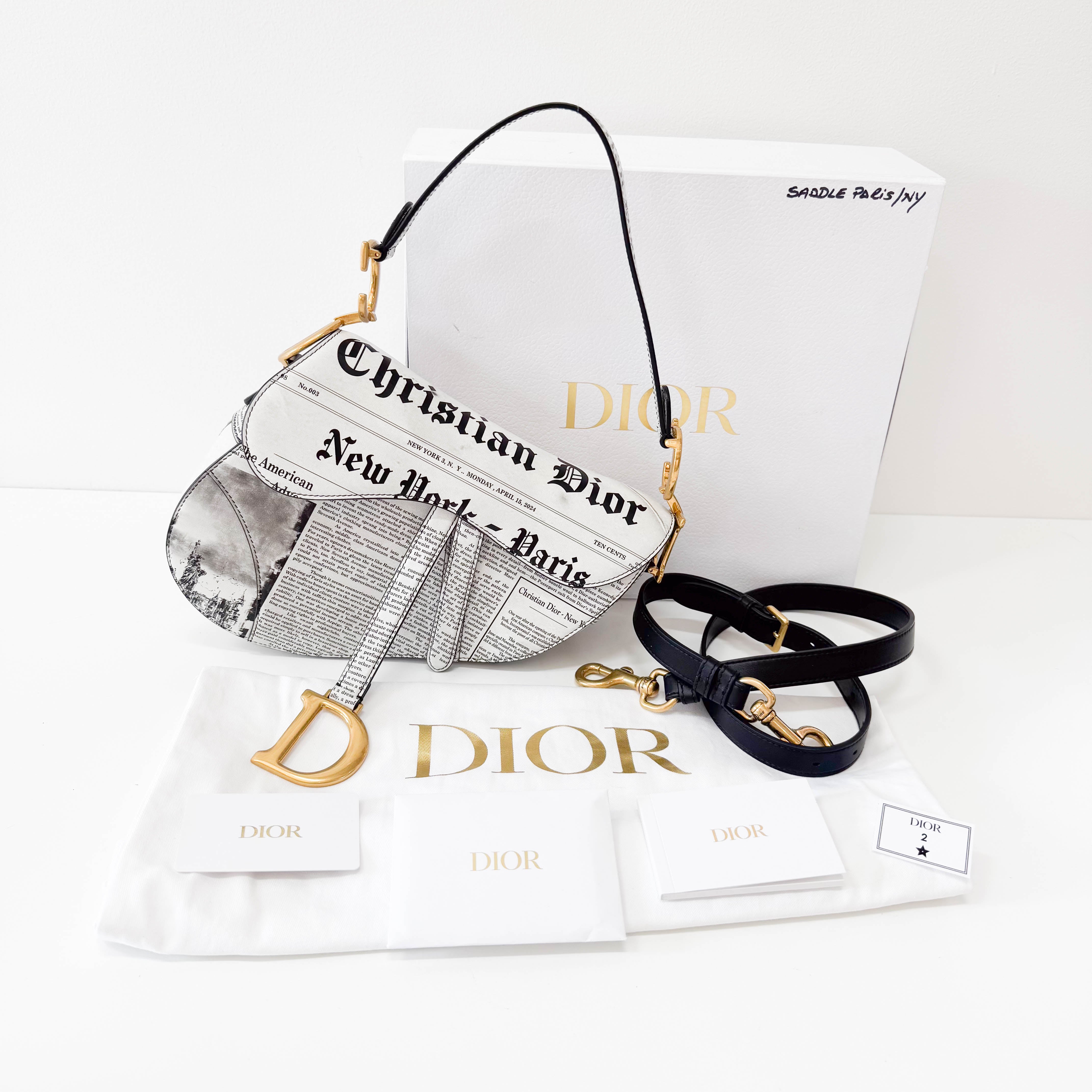 Limited Edition News Paper Saddle Shoulder Bag