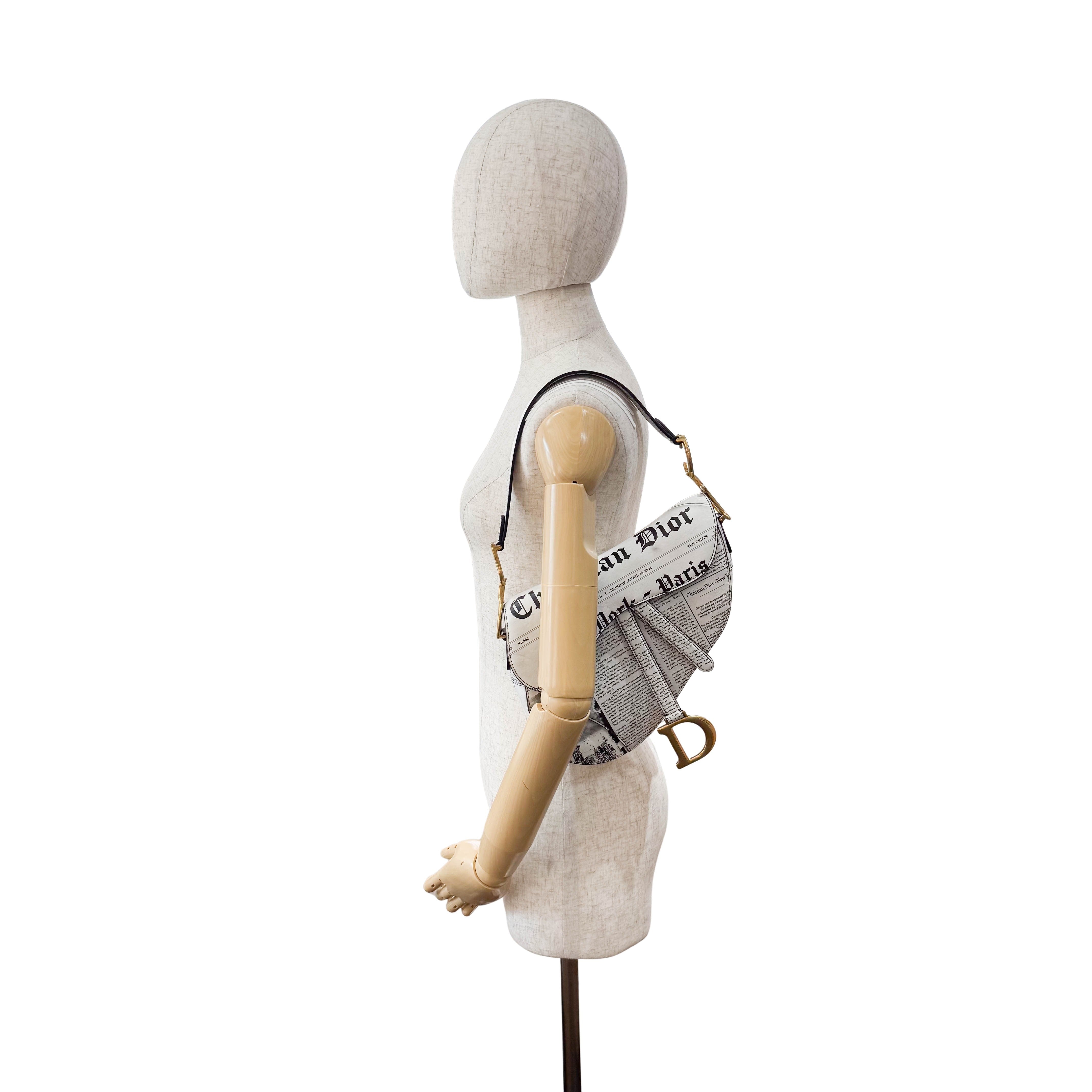 Limited Edition News Paper Saddle Shoulder Bag