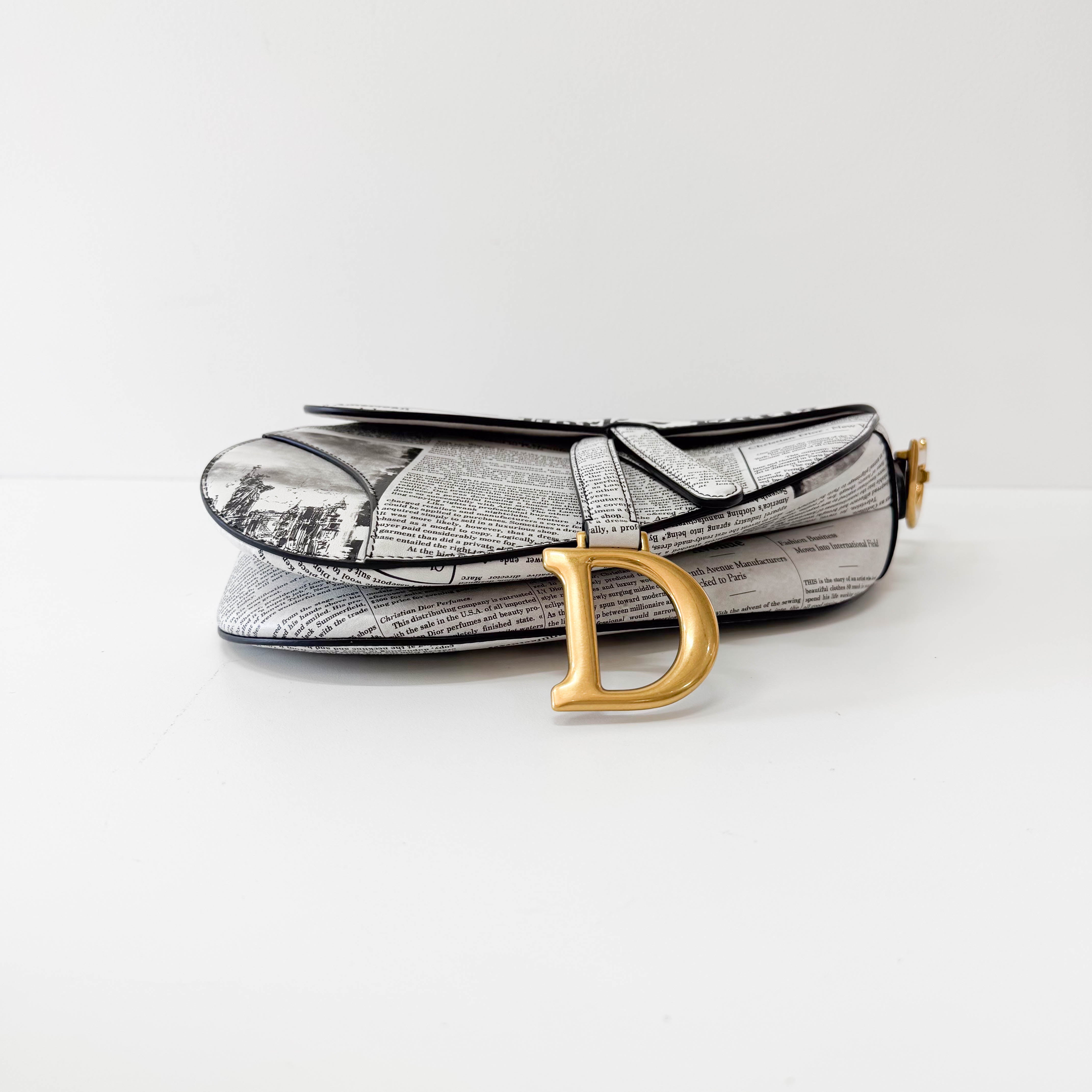 Limited Edition News Paper Saddle Shoulder Bag