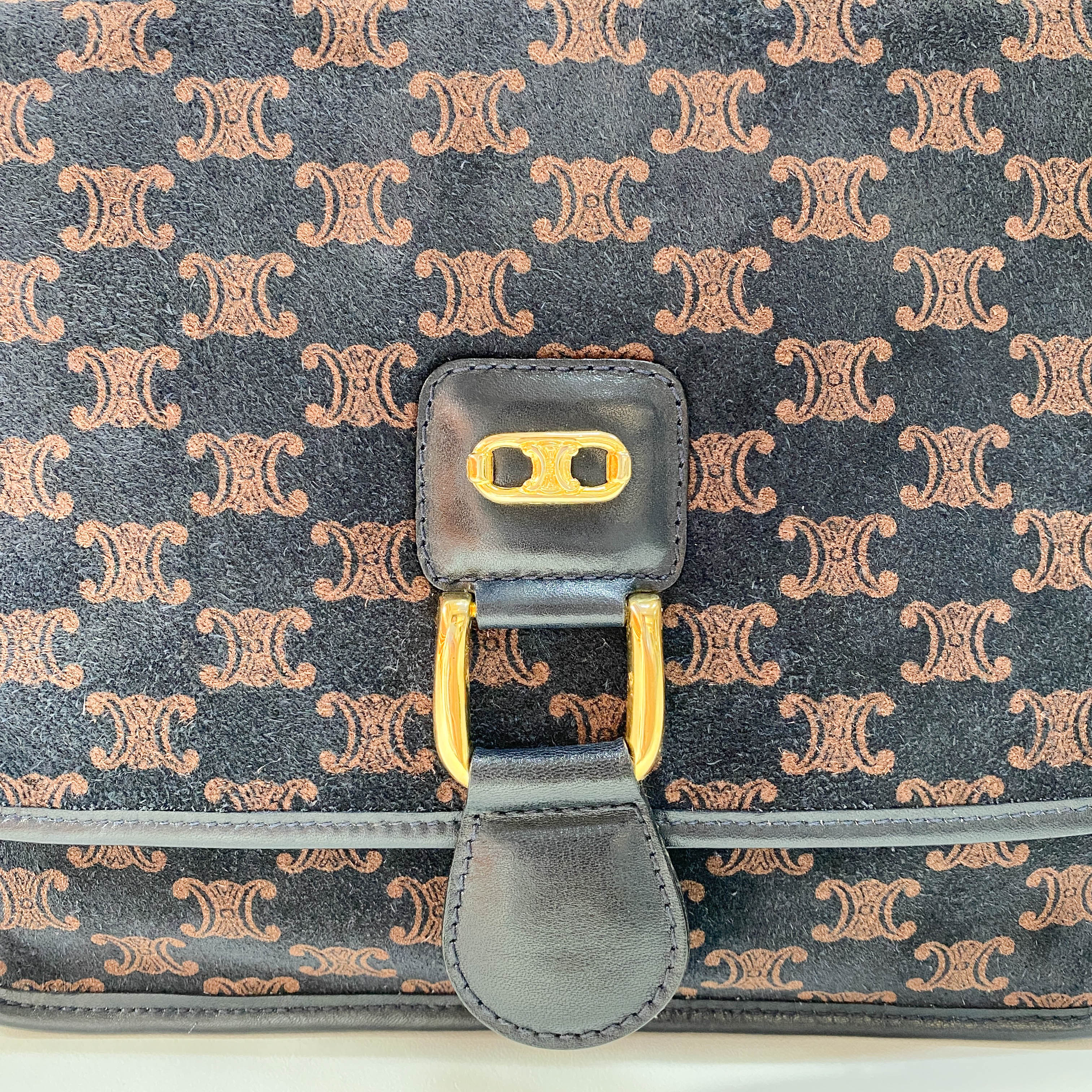 Macadam Black Suede Shoulder Bag