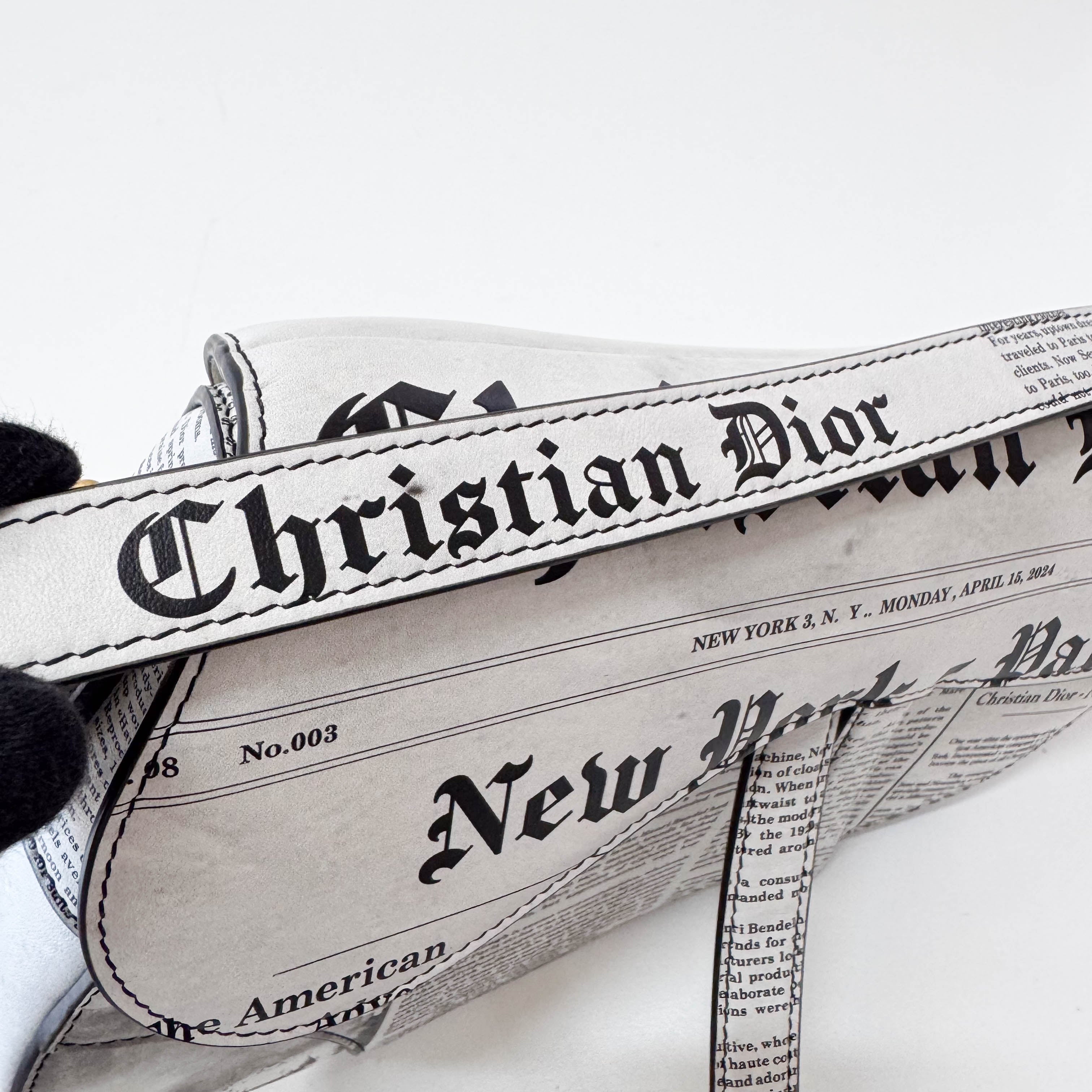 Limited Edition News Paper Saddle Shoulder Bag