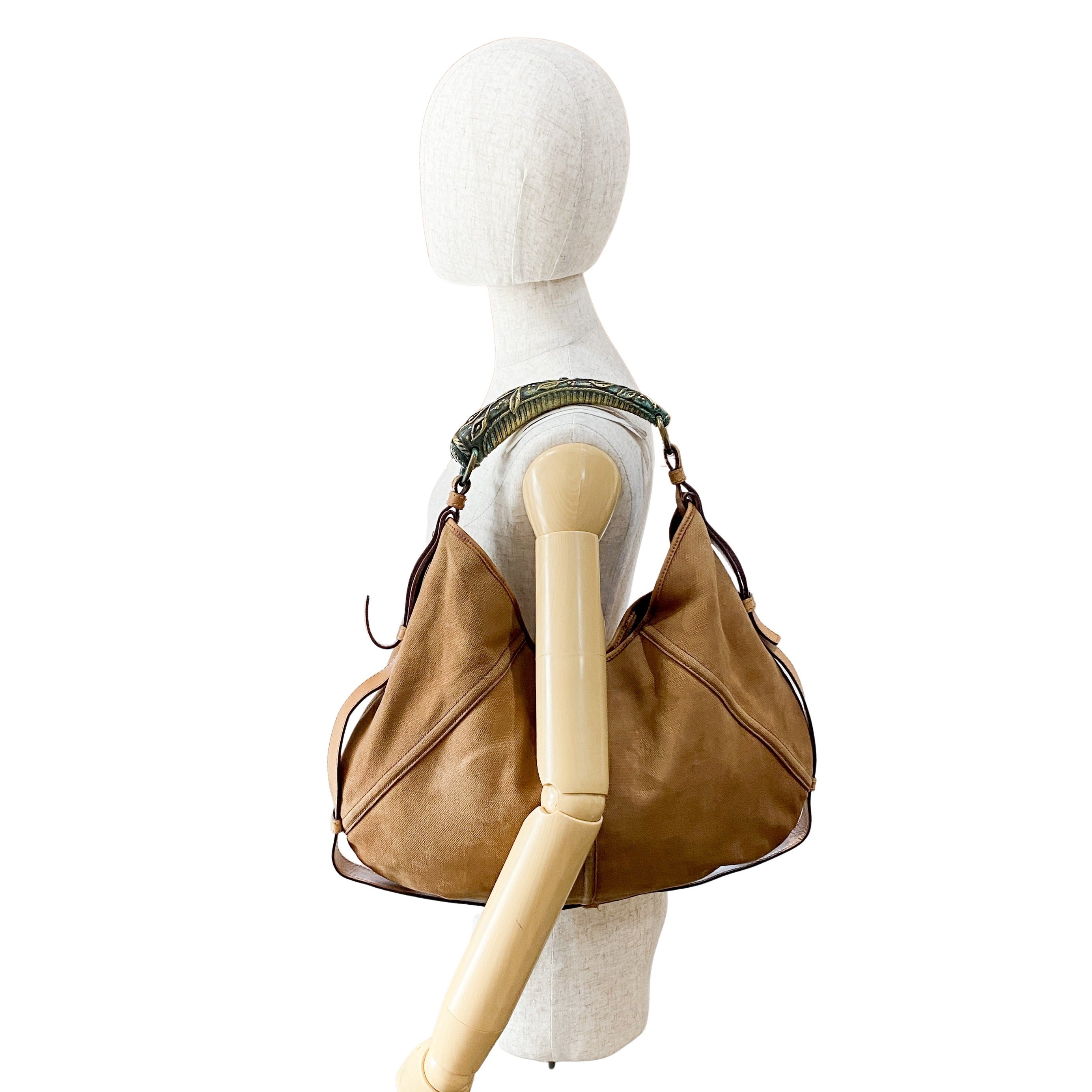 Cotton Canvas Mombasa Arabesque Handle Bag