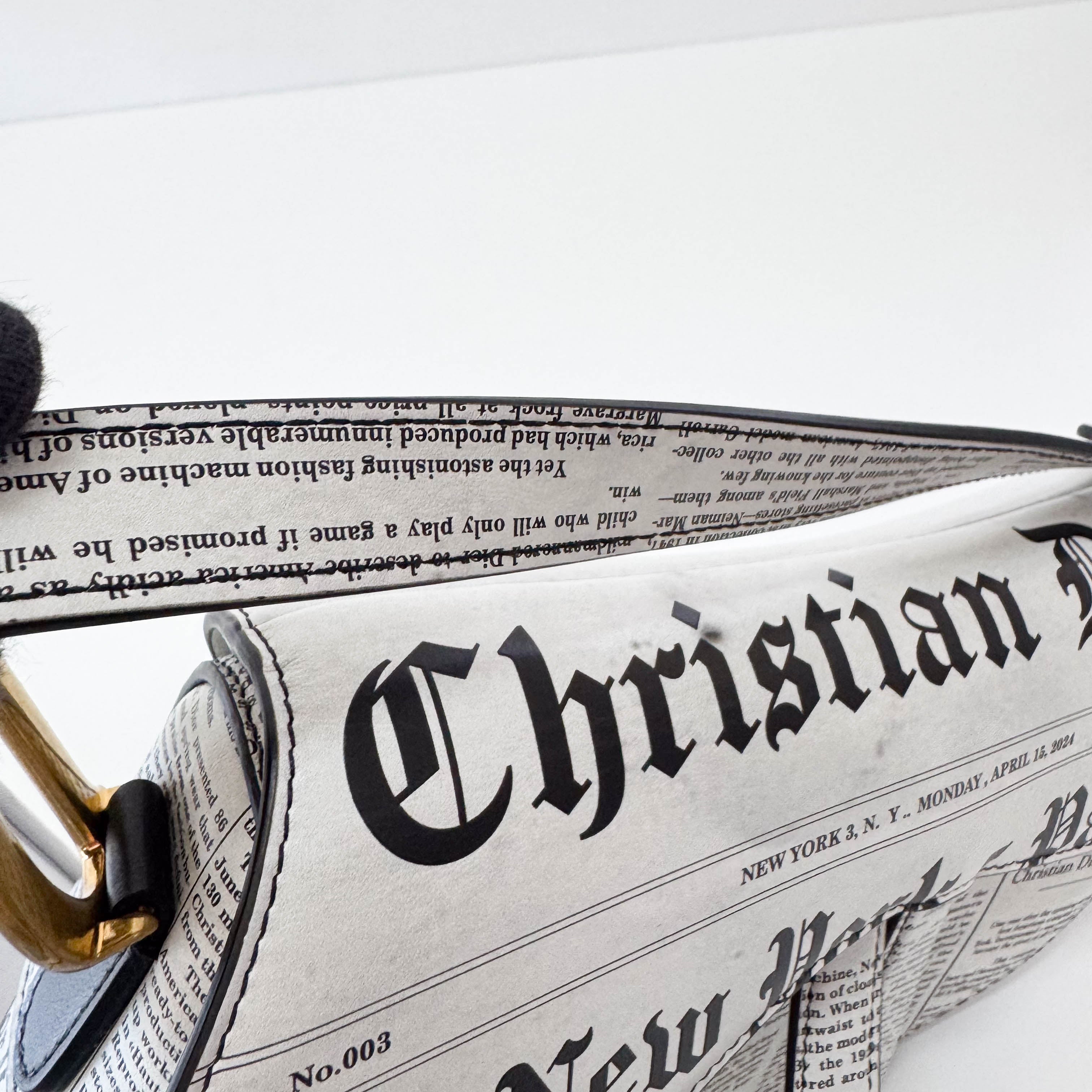 Limited Edition News Paper Saddle Shoulder Bag