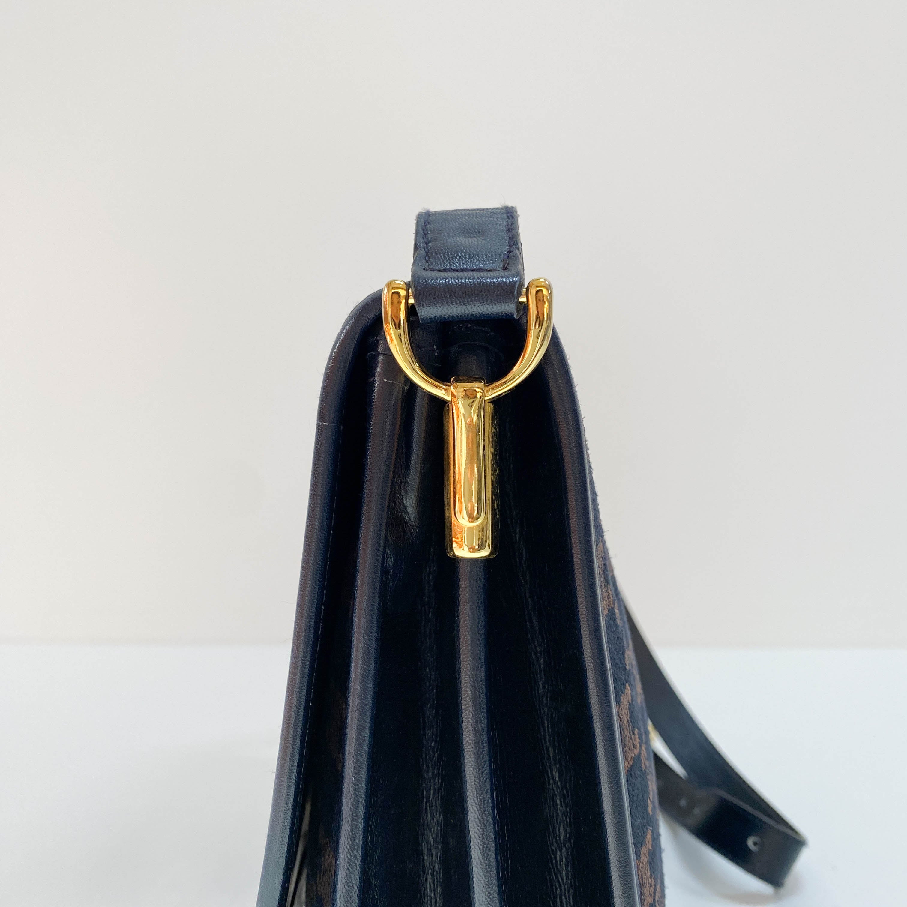 Macadam Black Suede Shoulder Bag