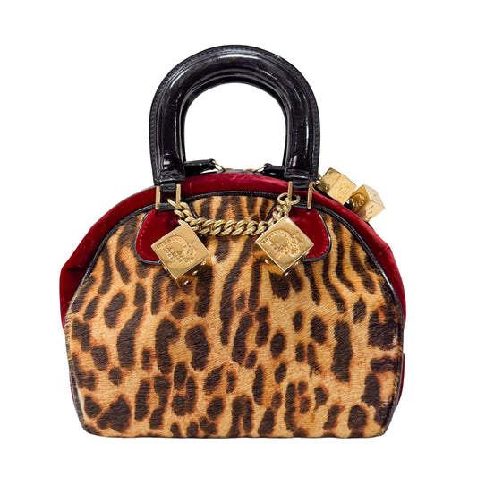 Gambler Dice Leopard Print Handbag