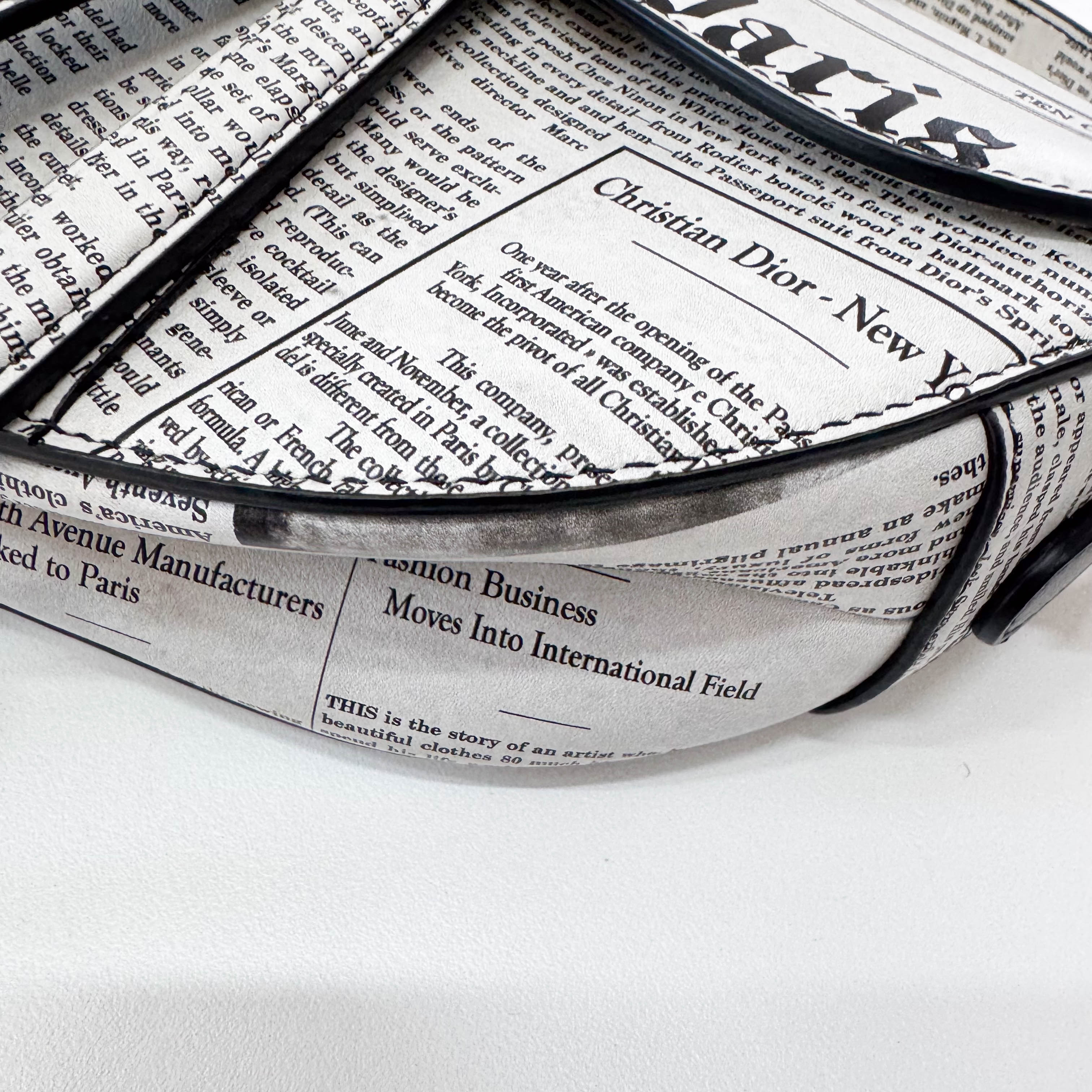 Limited Edition News Paper Saddle Shoulder Bag