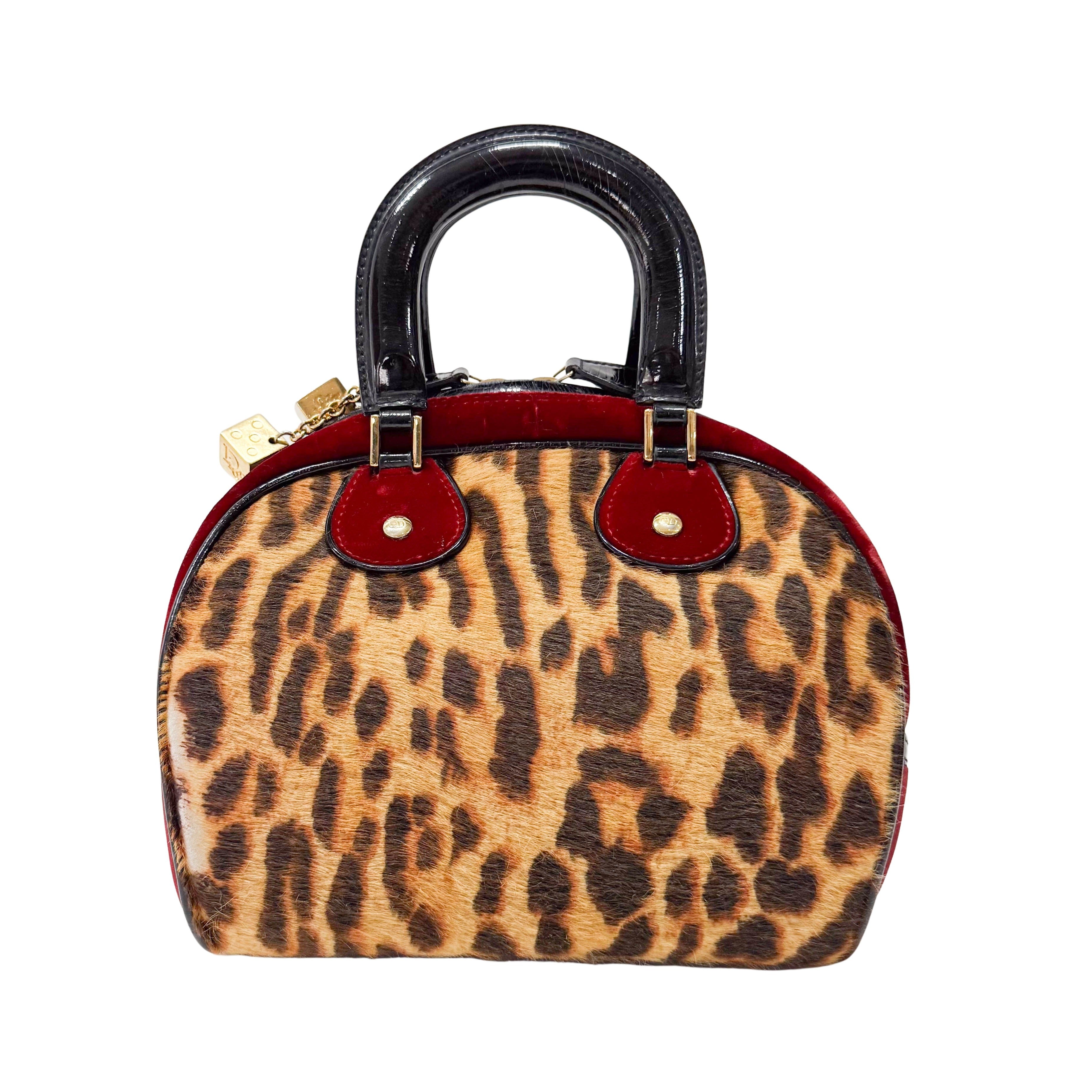 Gambler Dice Leopard Print Handbag