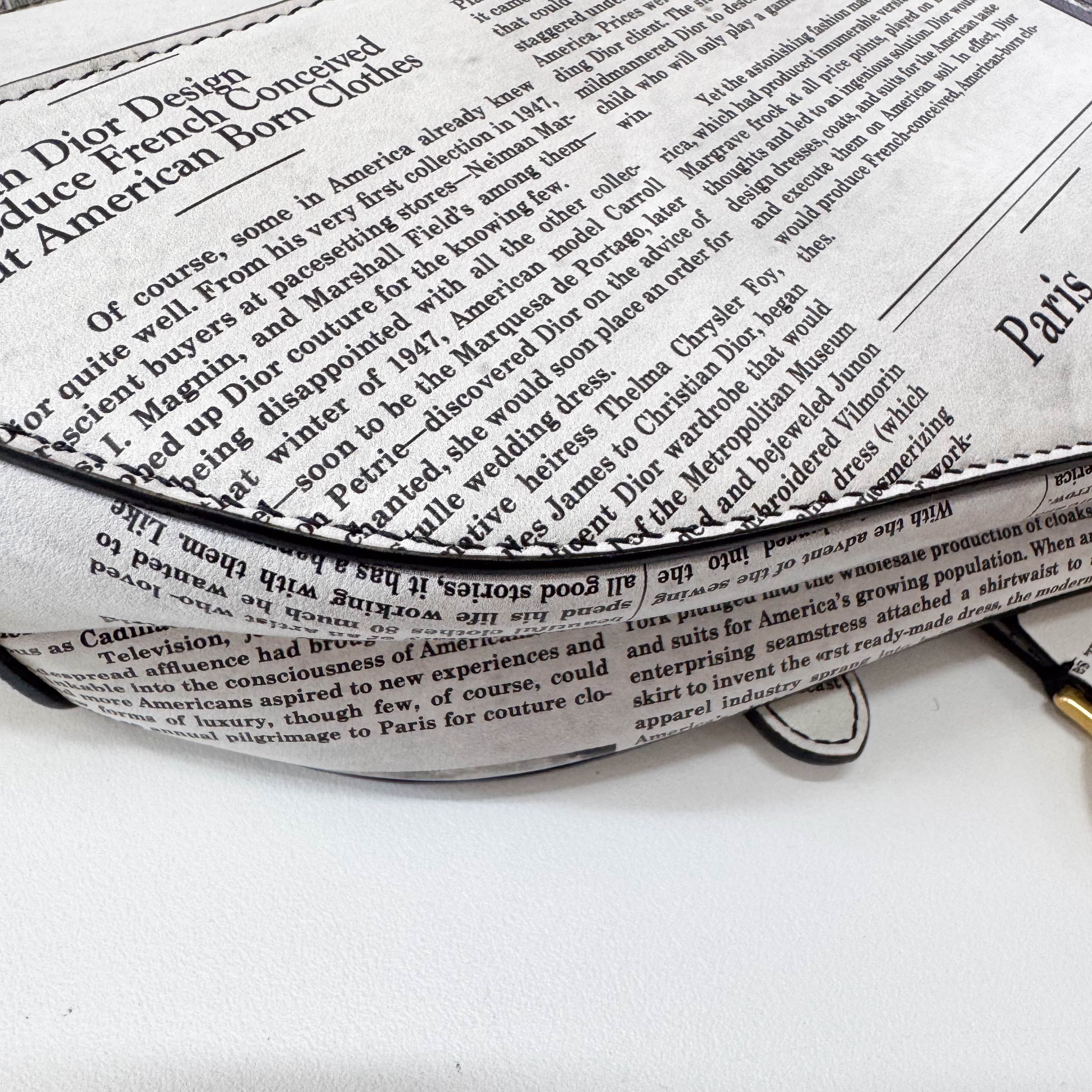 Limited Edition News Paper Saddle Shoulder Bag