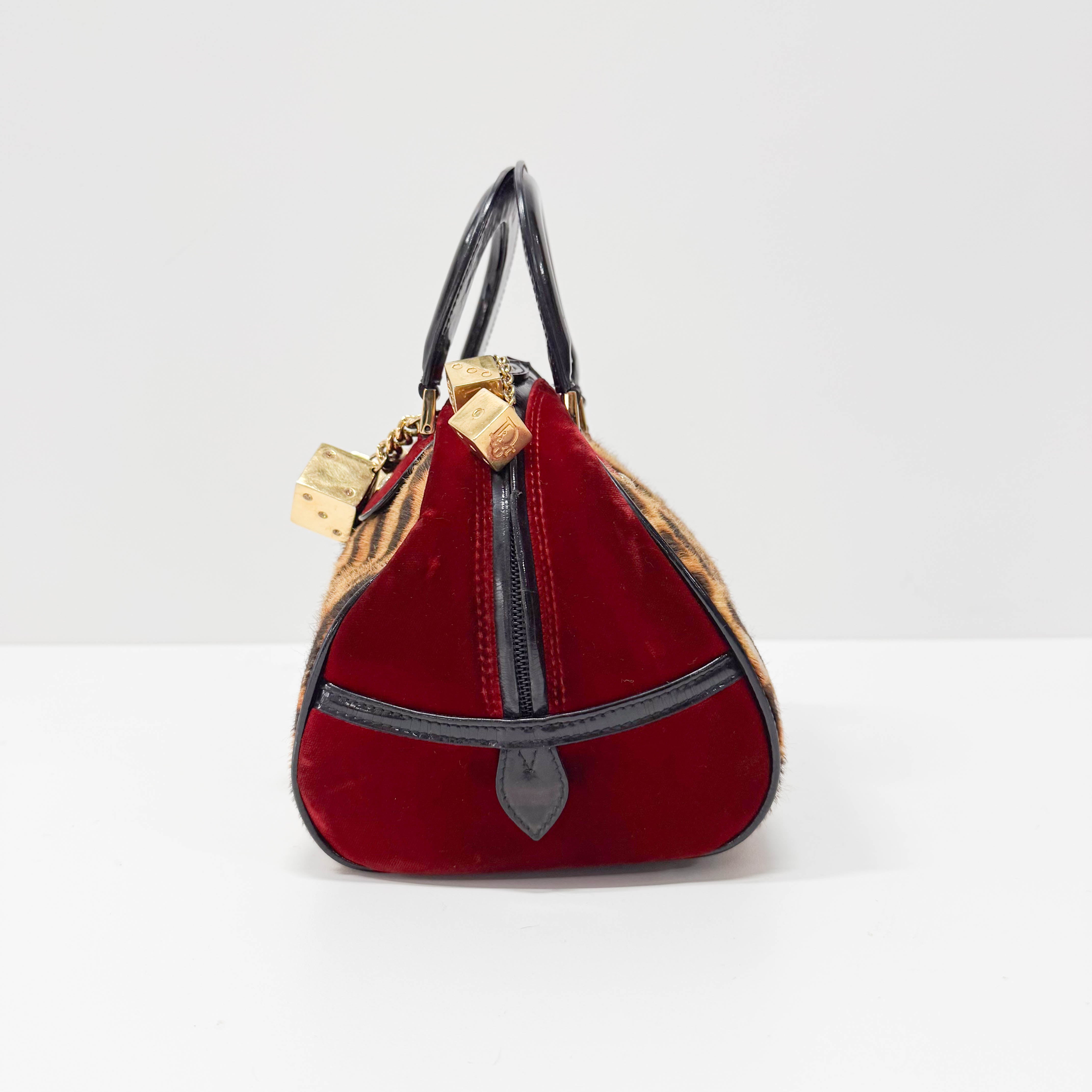 Gambler Dice Leopard Print Handbag