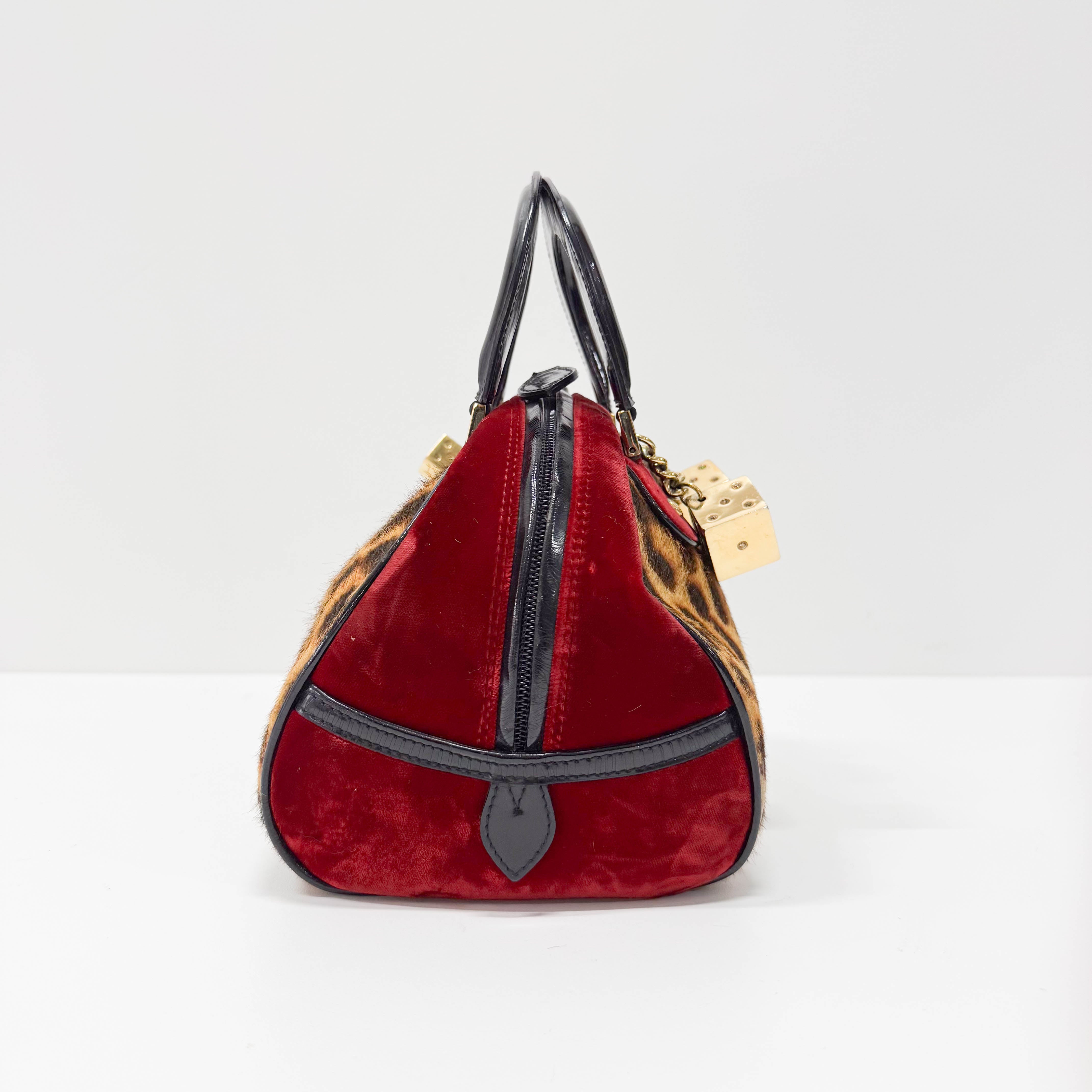 Gambler Dice Leopard Print Handbag