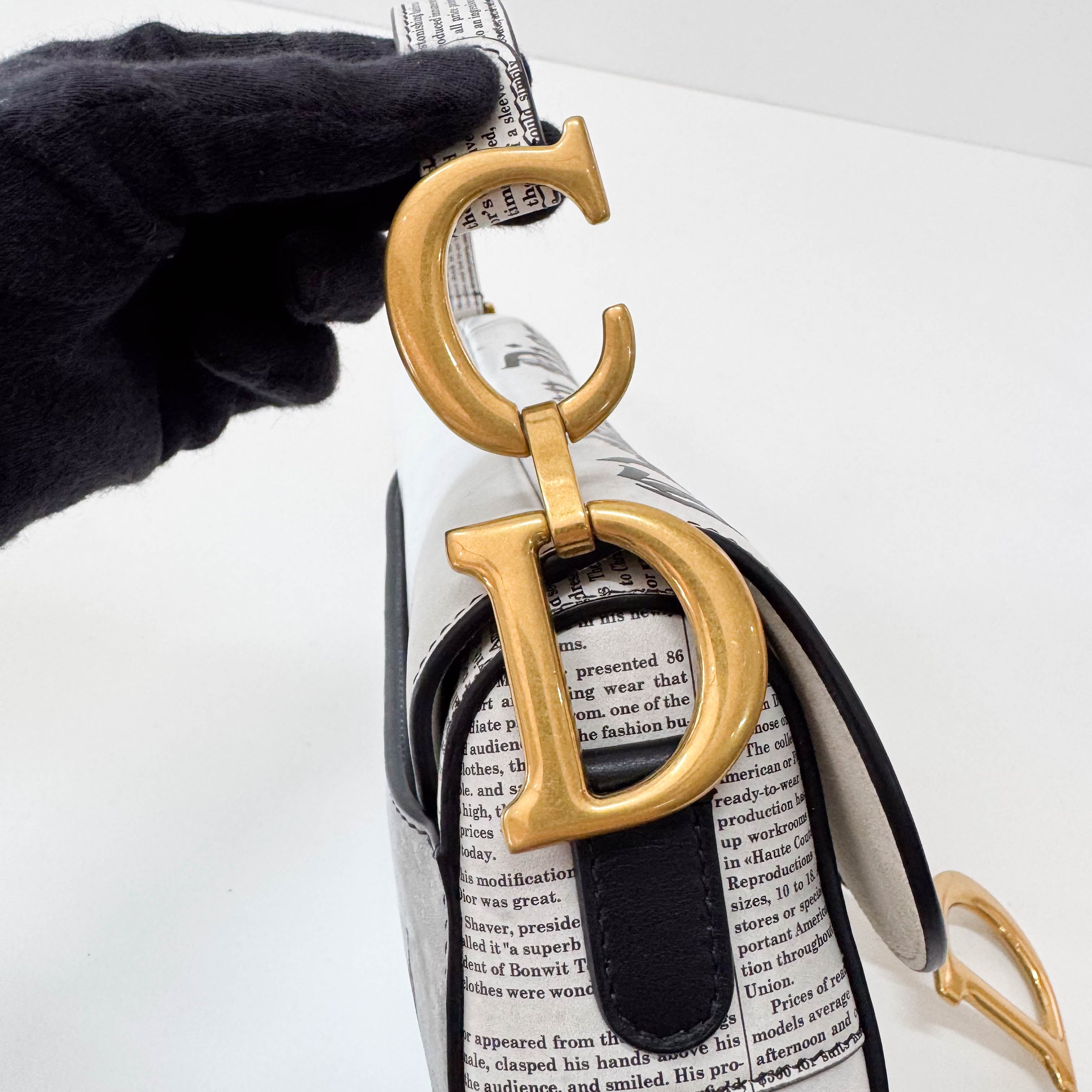 Limited Edition News Paper Saddle Shoulder Bag