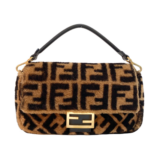 Baguette Brown Wool Two Way Bag