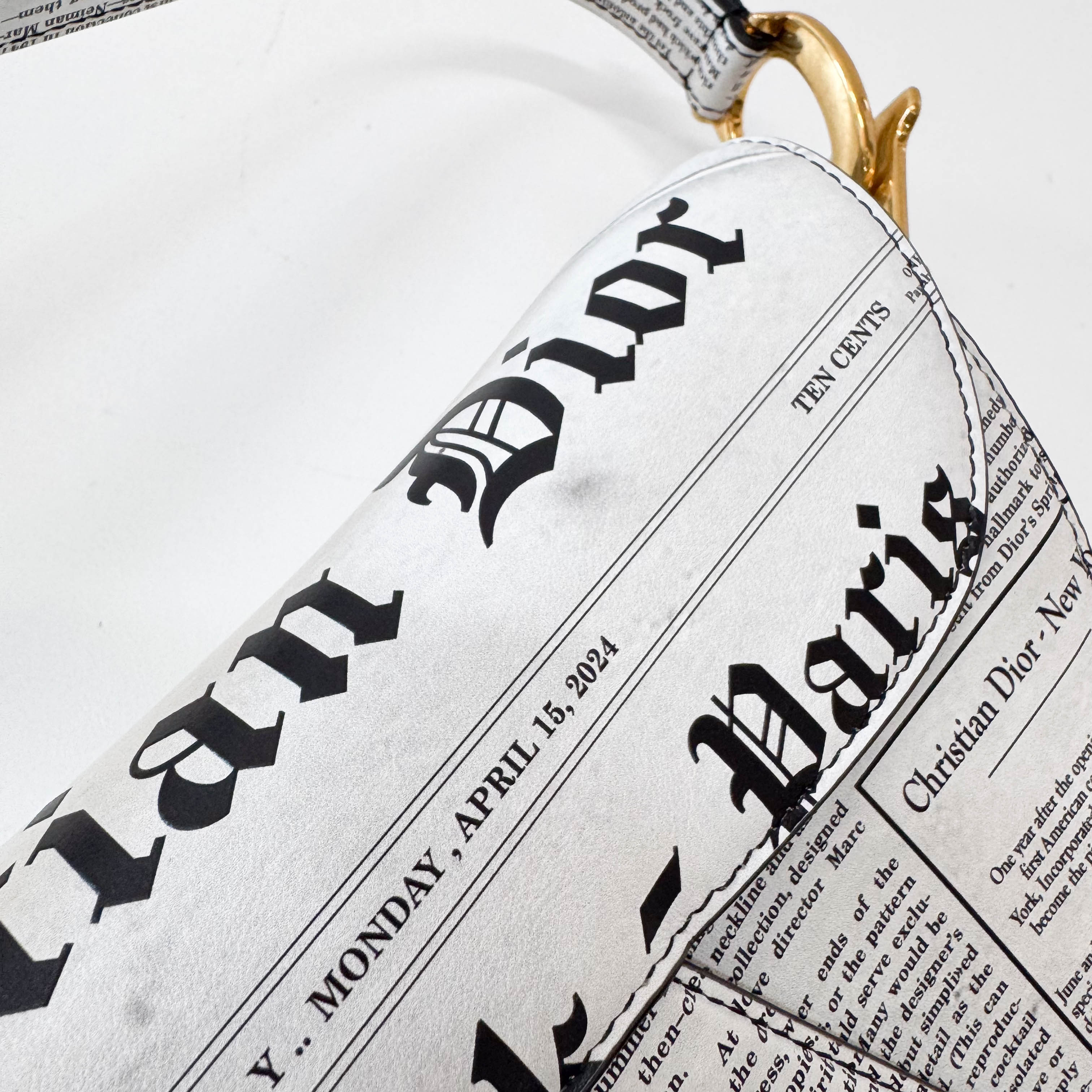 Limited Edition News Paper Saddle Shoulder Bag