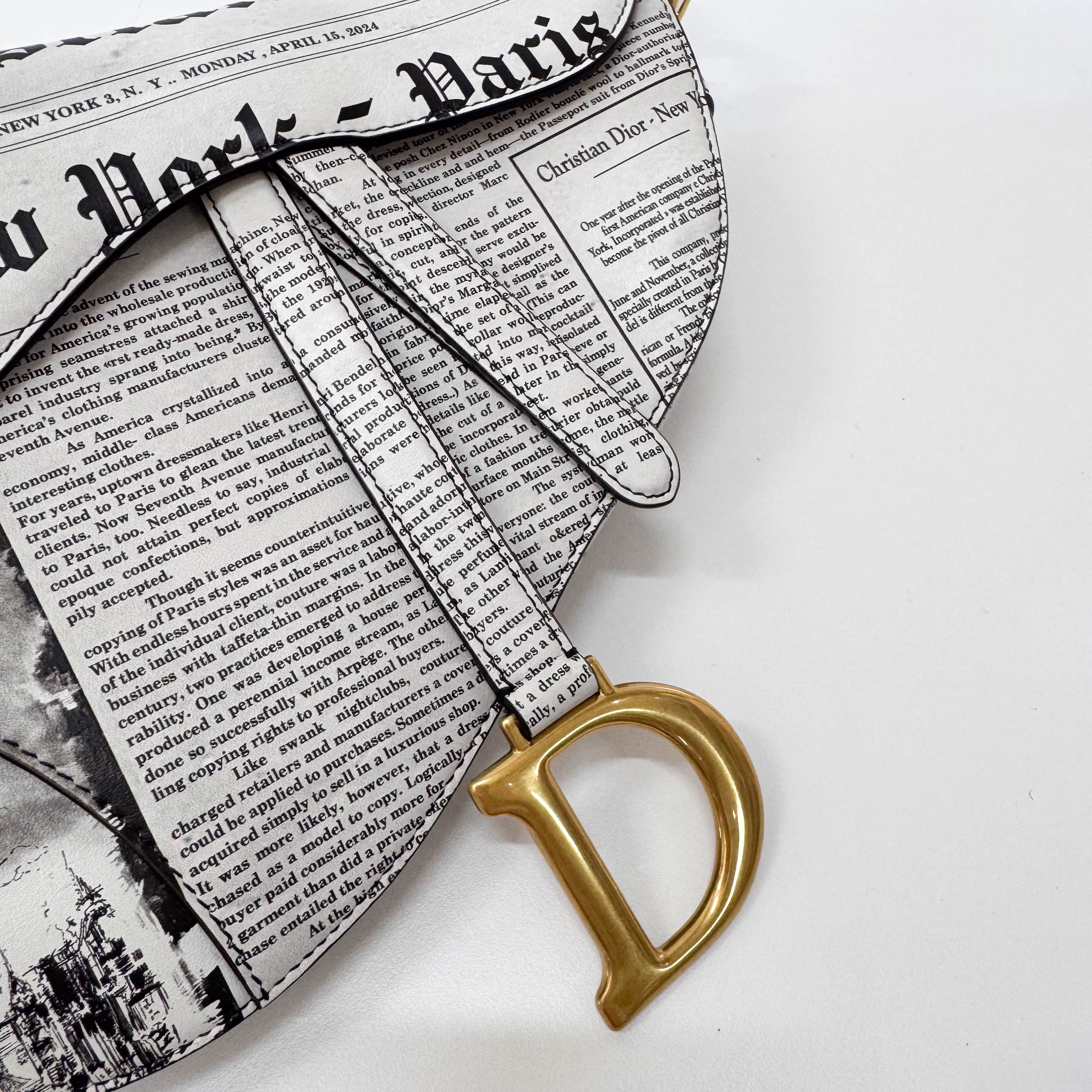 Limited Edition News Paper Saddle Shoulder Bag