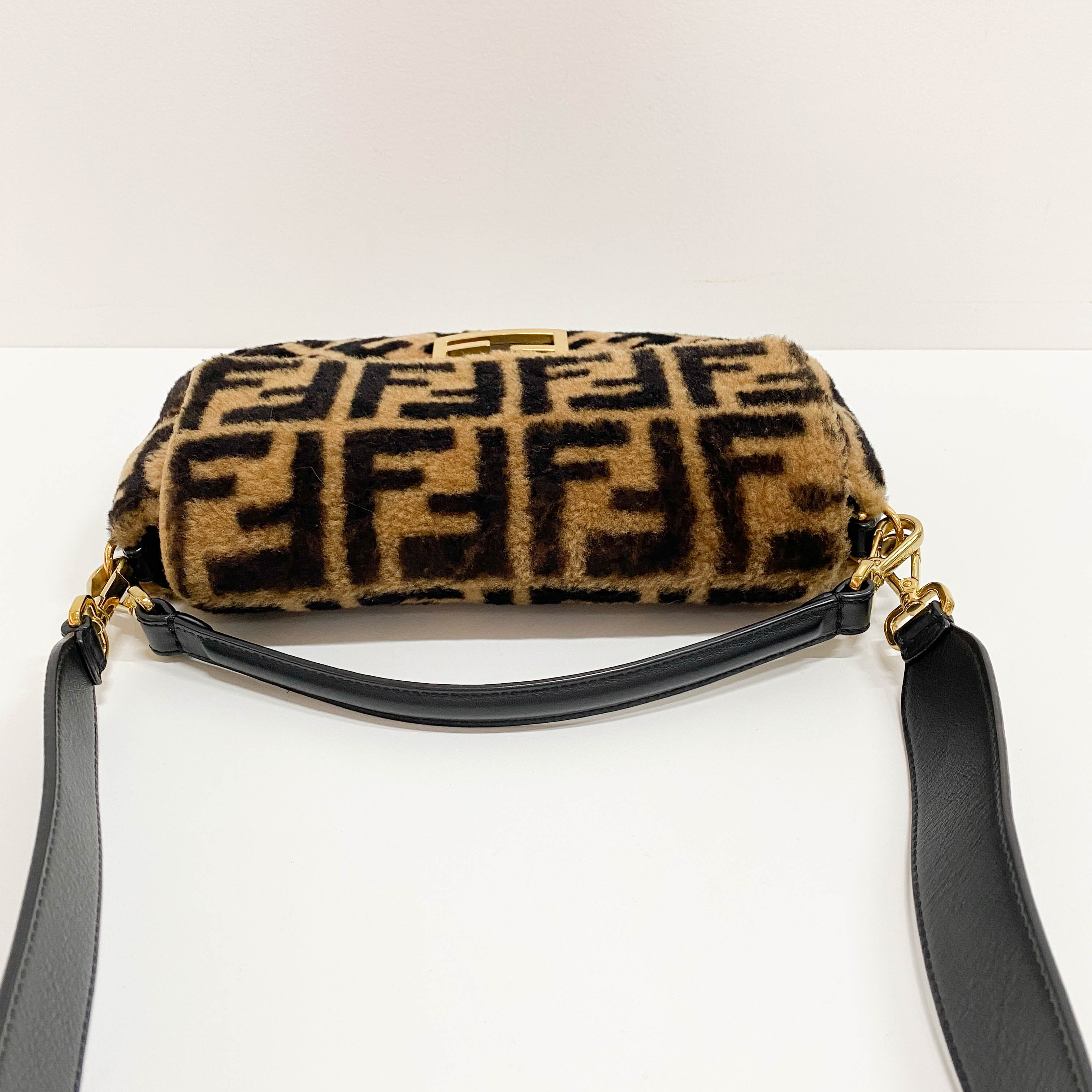 Baguette Brown Wool Two Way Bag