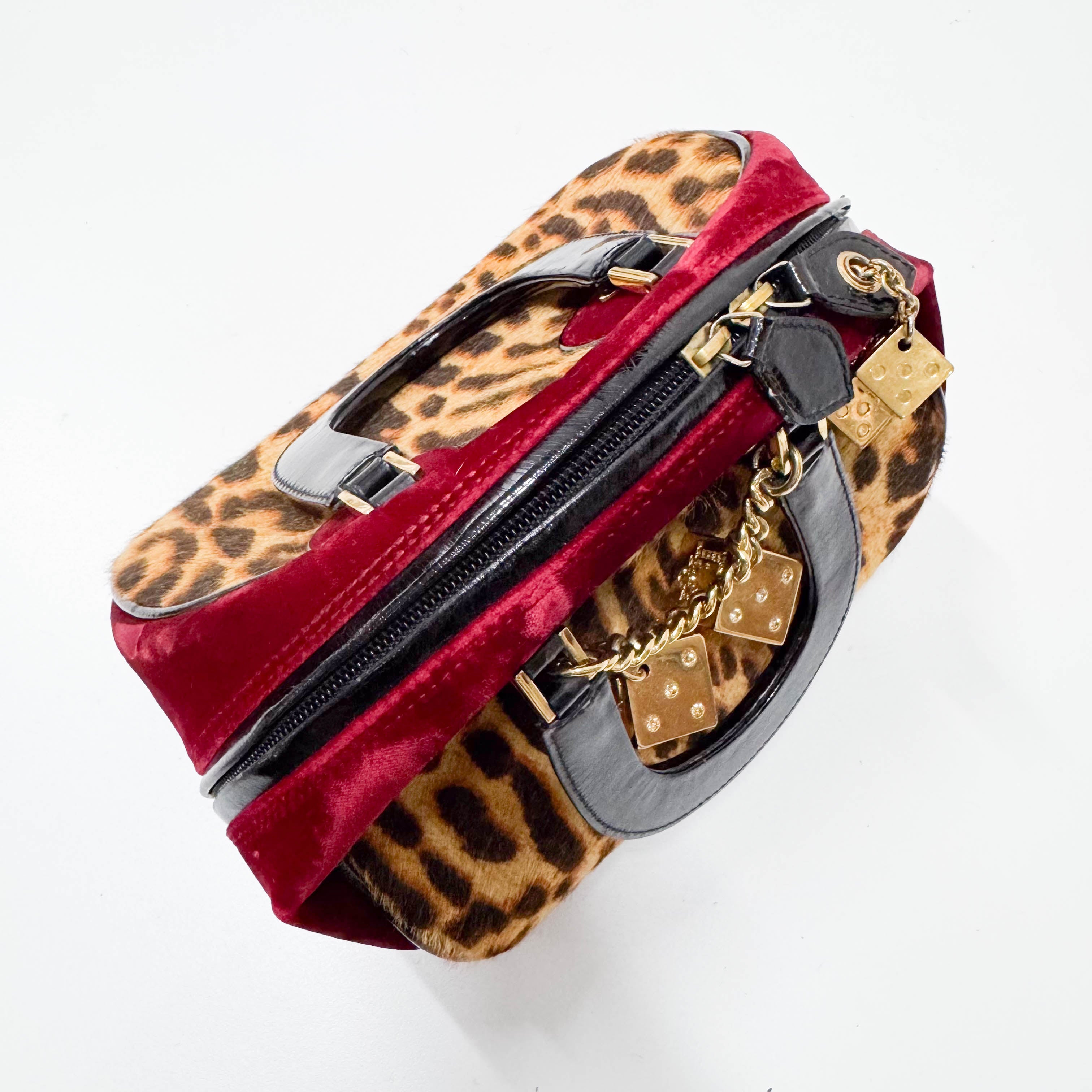 Gambler Dice Leopard Print Handbag