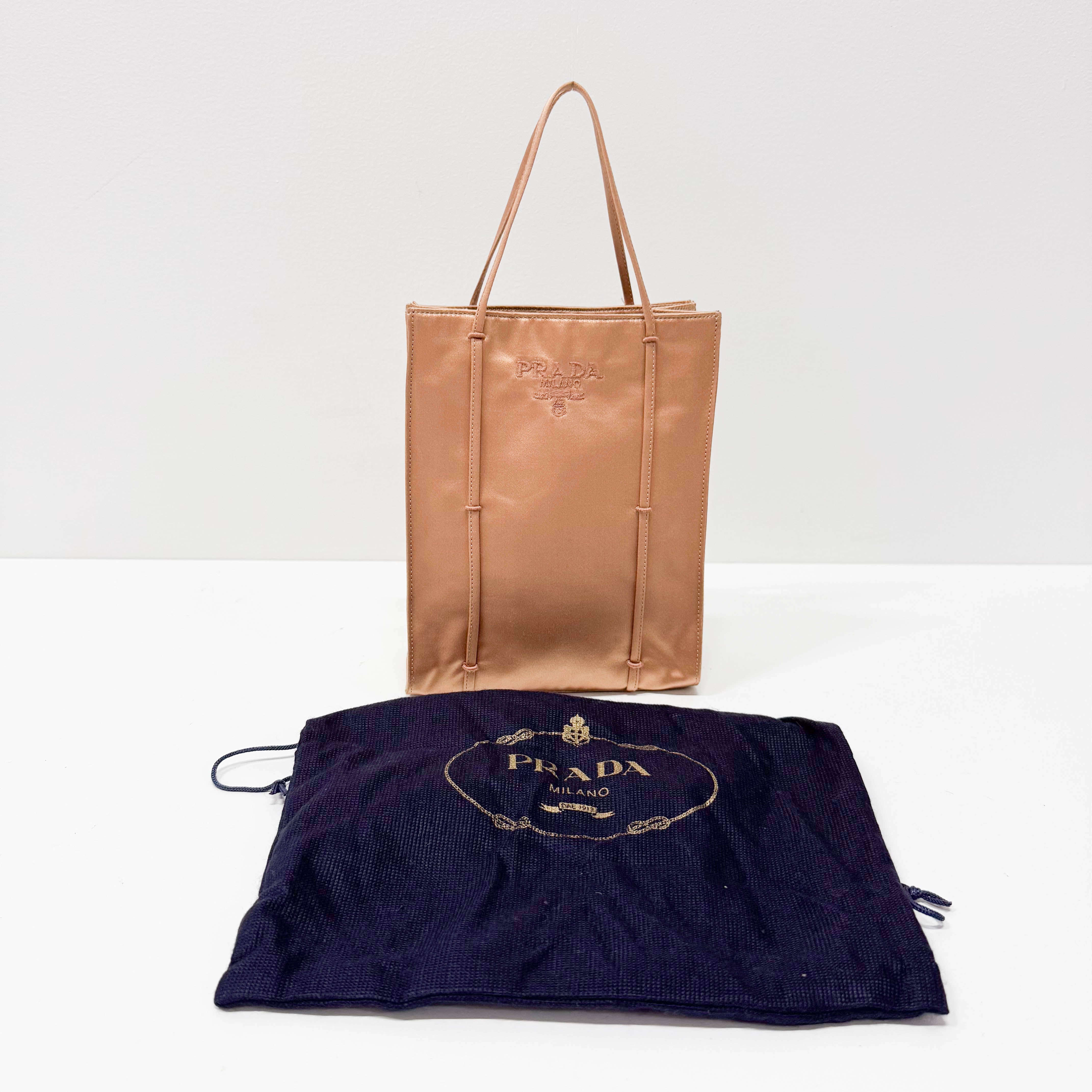 Mini Pink Satin Tote Bag