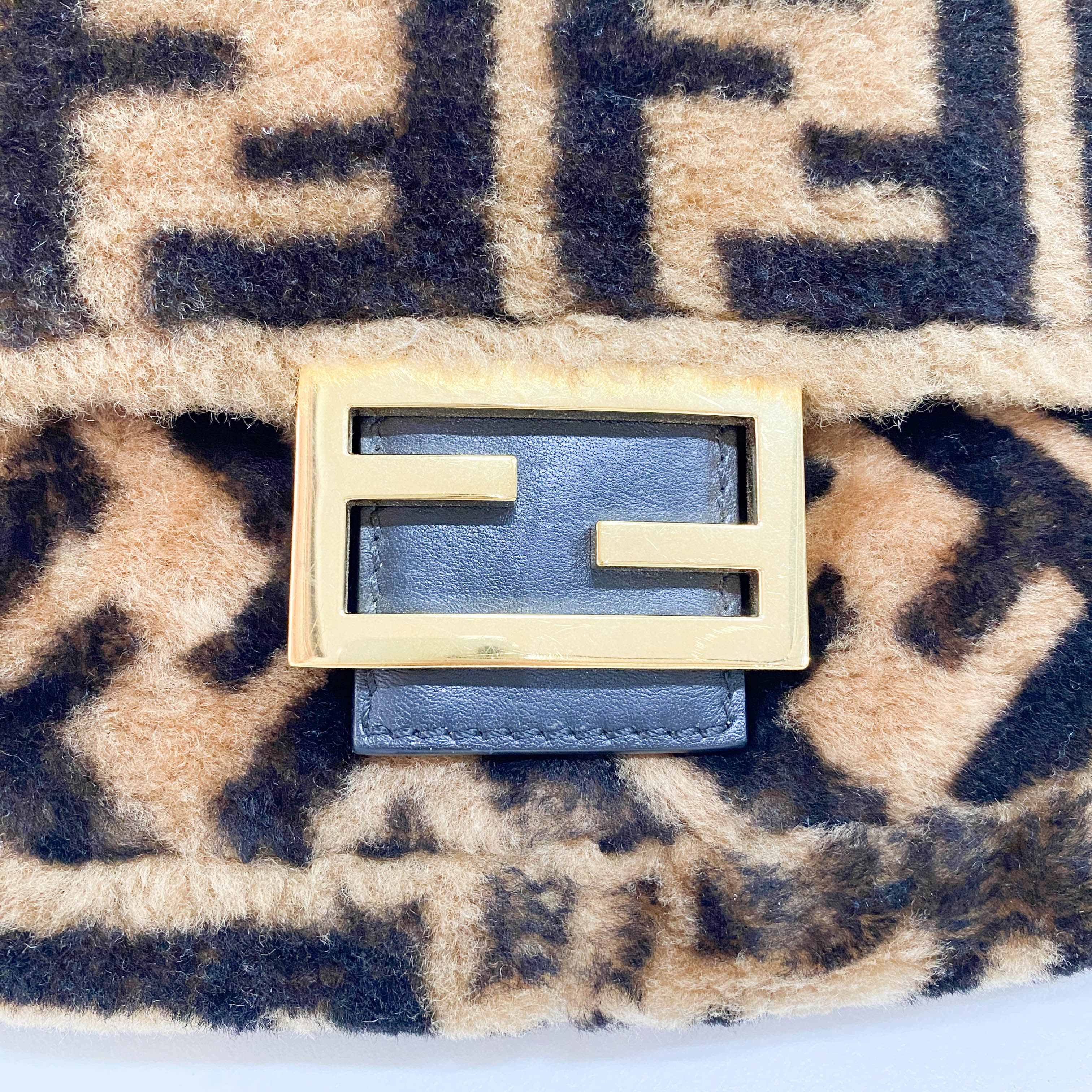 Baguette Brown Wool Two Way Bag