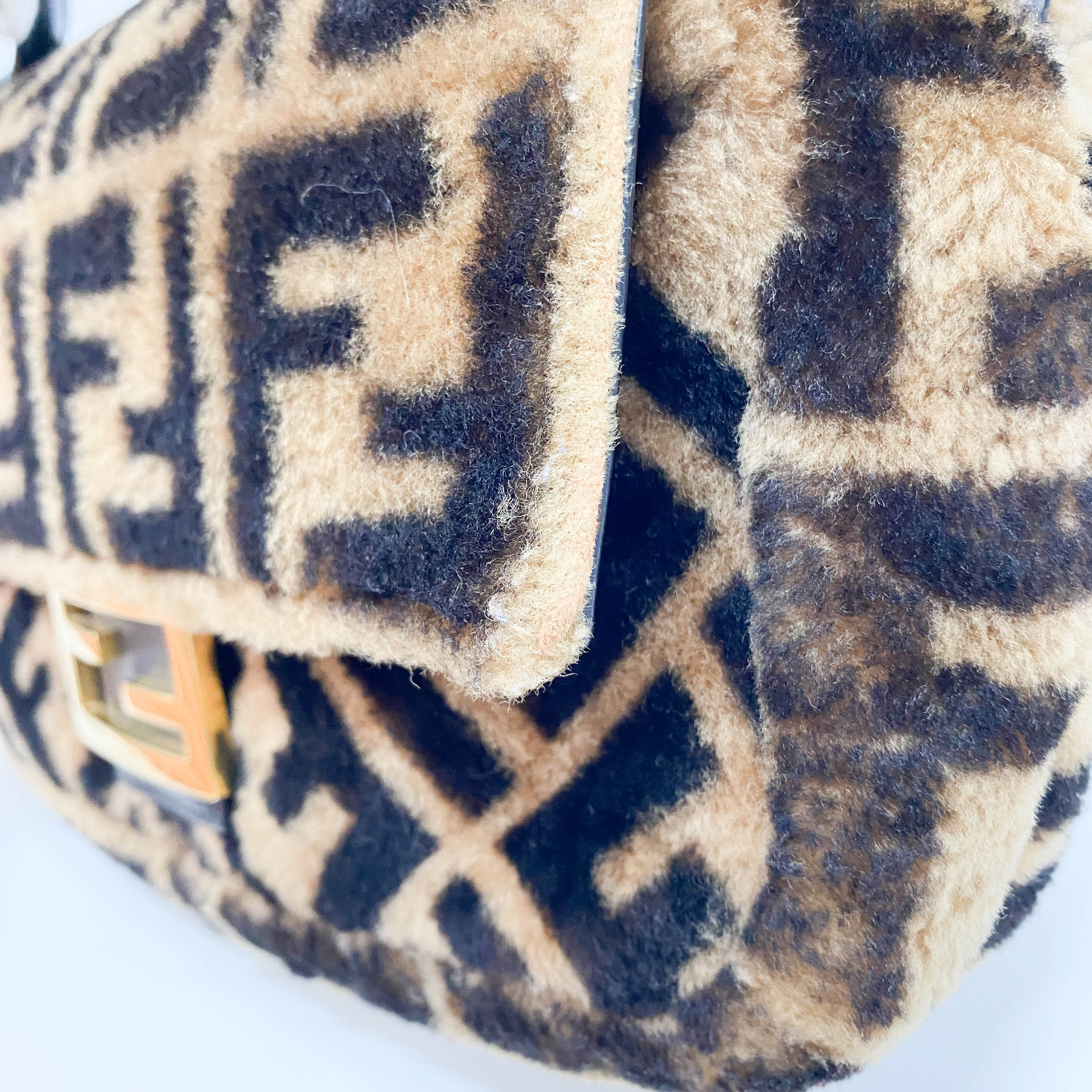 Baguette Brown Wool Two Way Bag