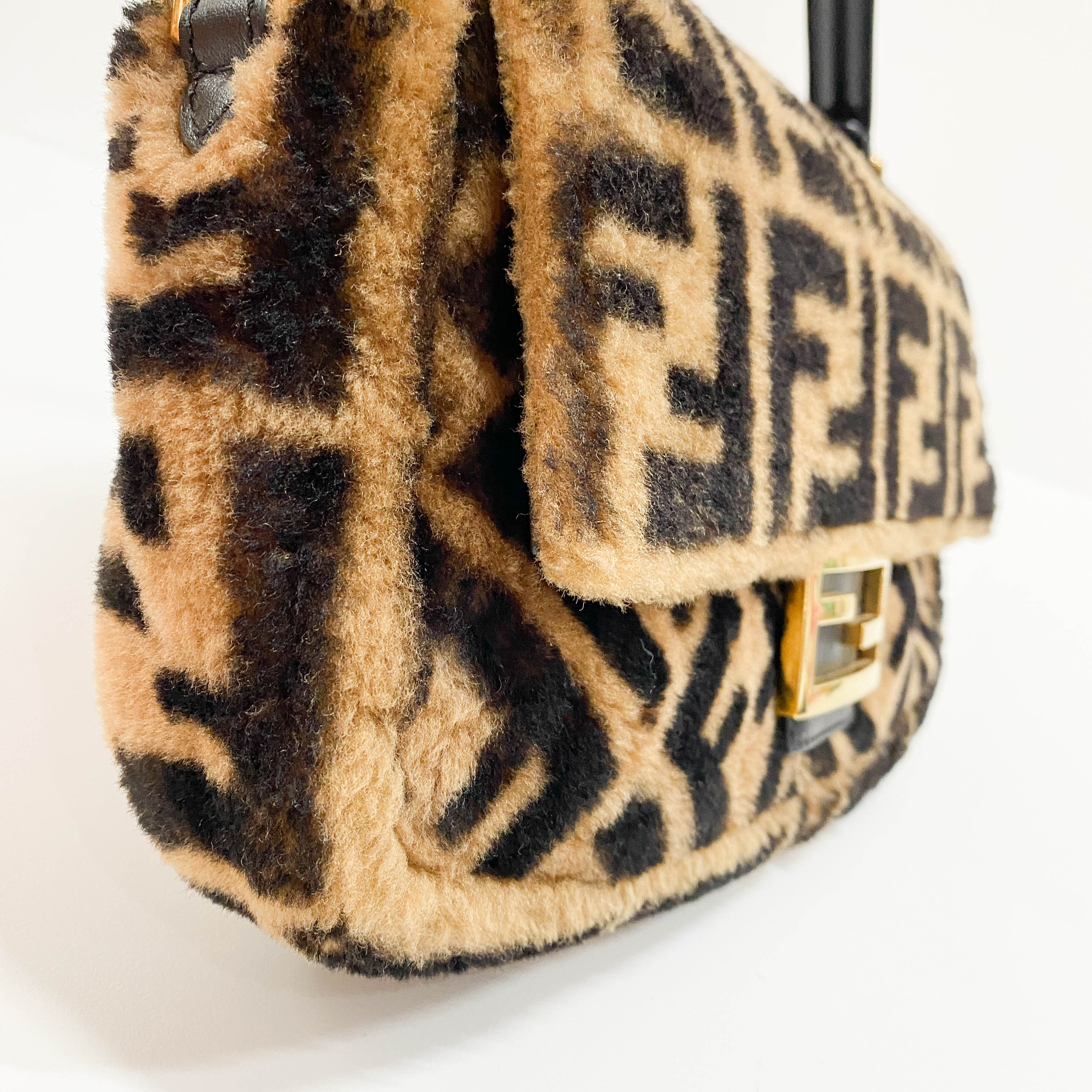 Baguette Brown Wool Two Way Bag