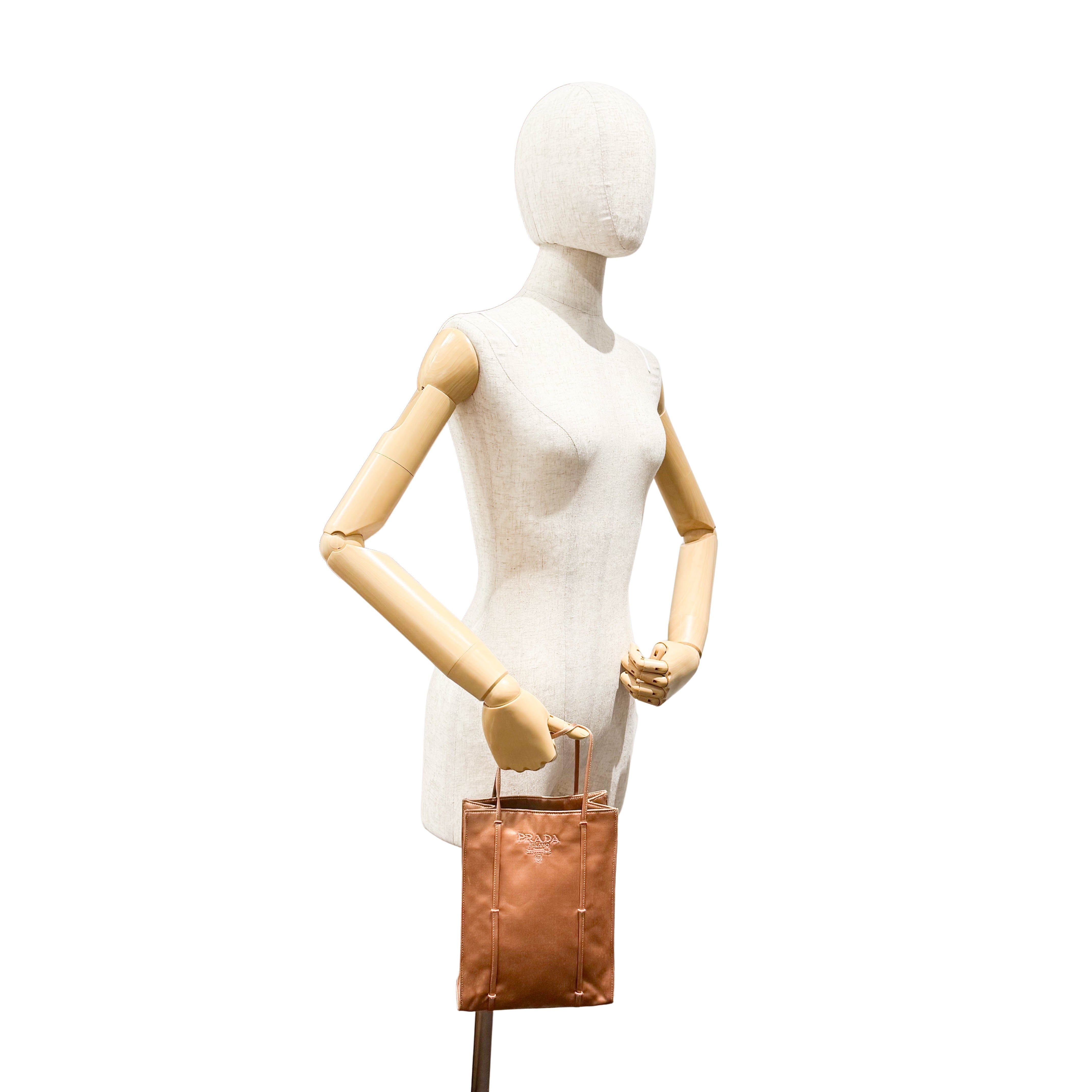 Mini Pink Satin Tote Bag