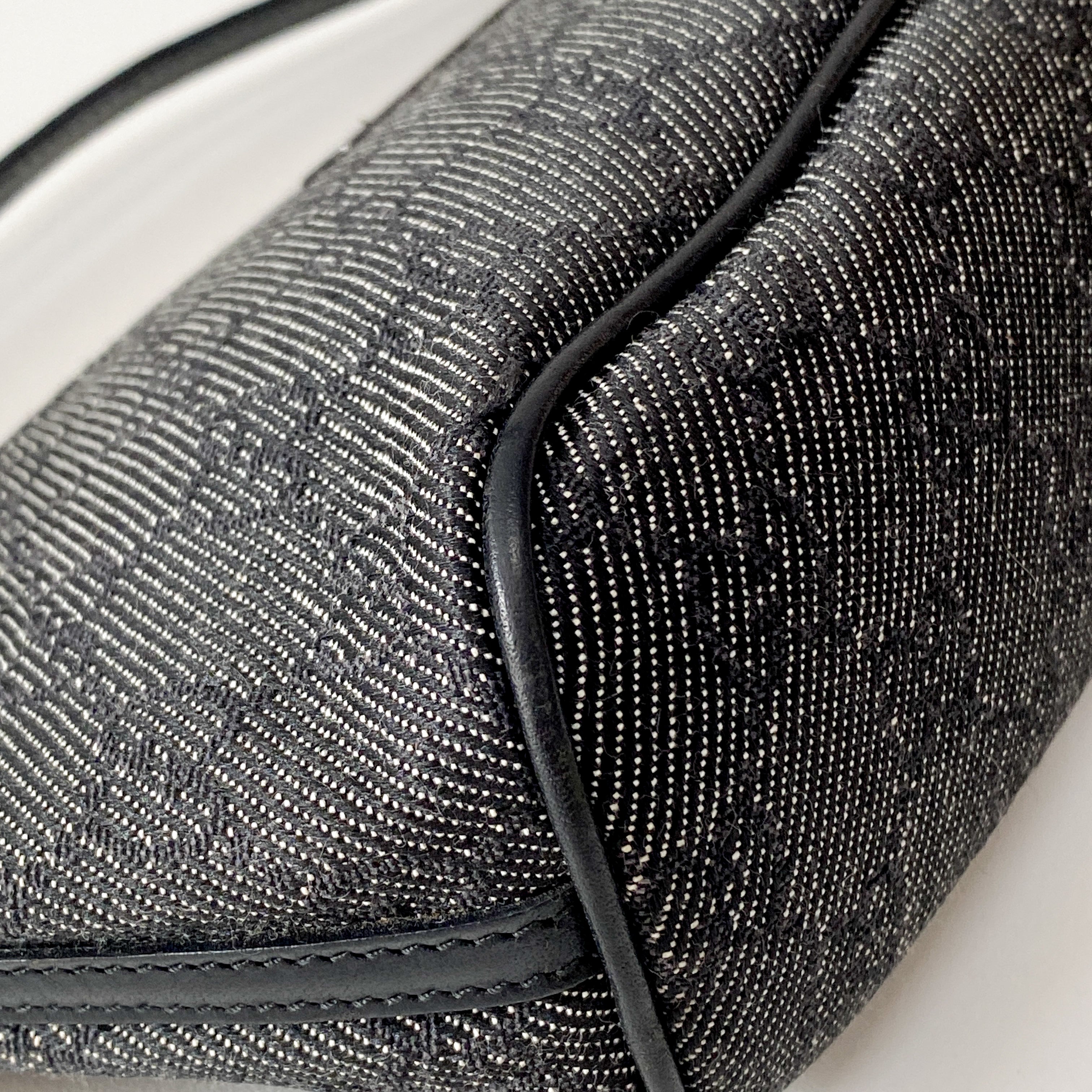 Black GG Canvas Boat Pouch