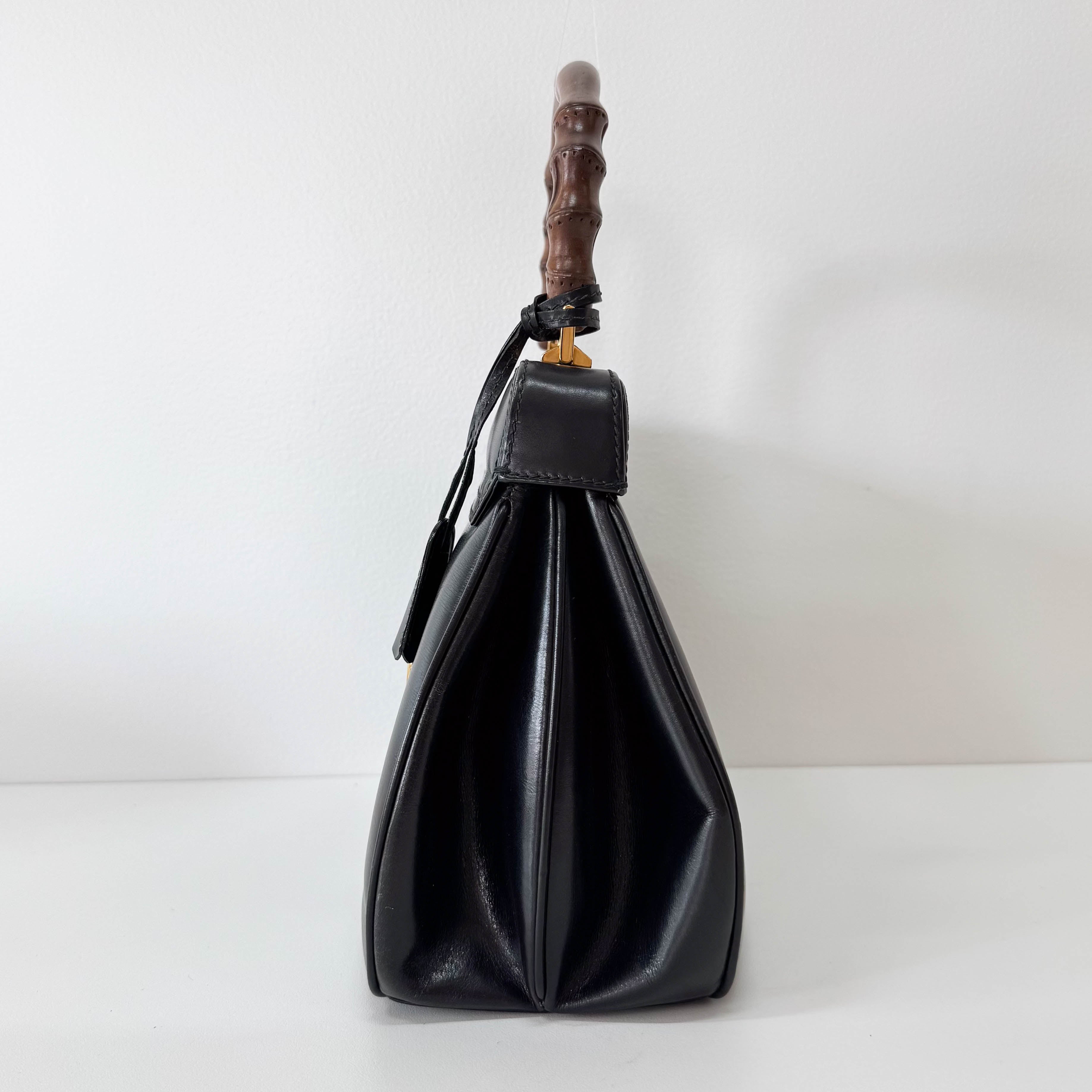 Bamboo Leather Top Handle Bag