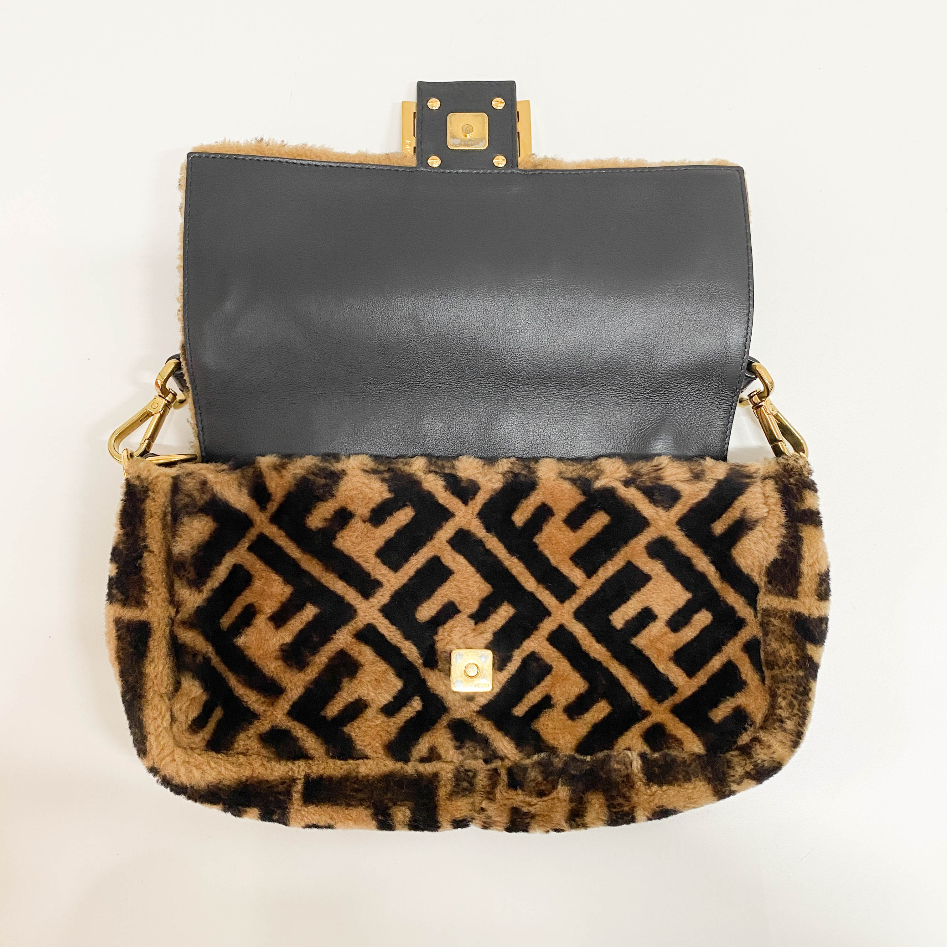 Baguette Brown Wool Two Way Bag