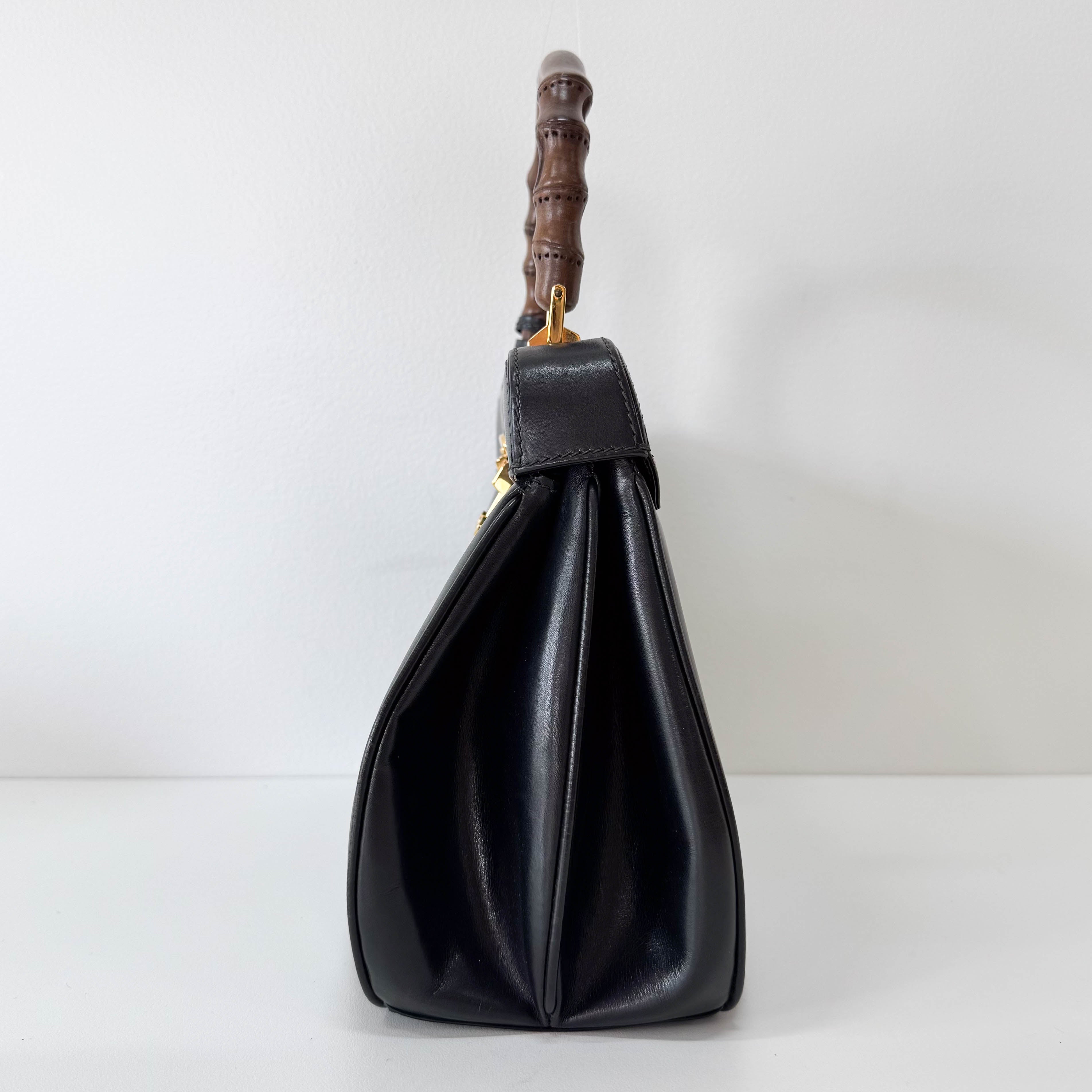 Bamboo Leather Top Handle Bag