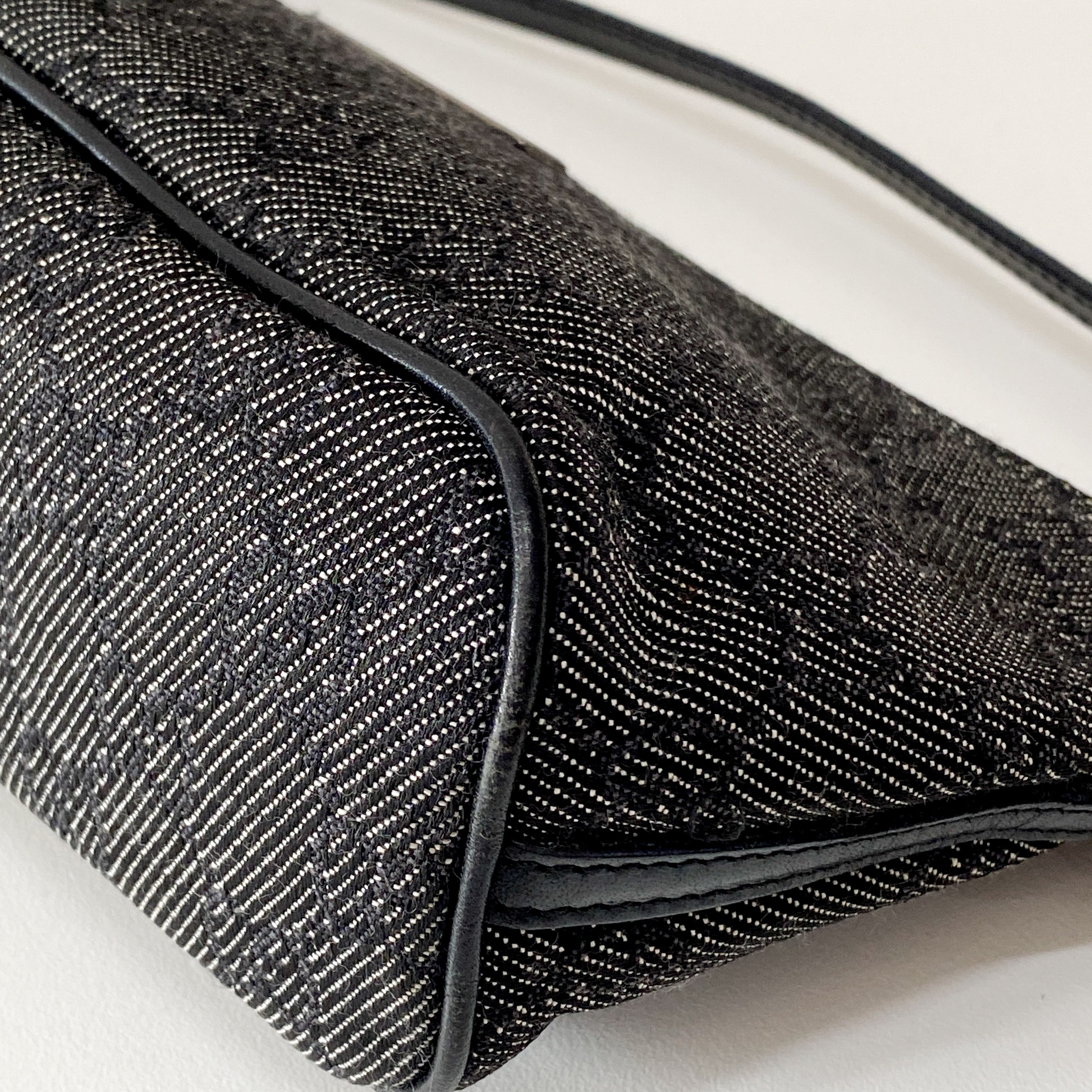 Black GG Canvas Boat Pouch