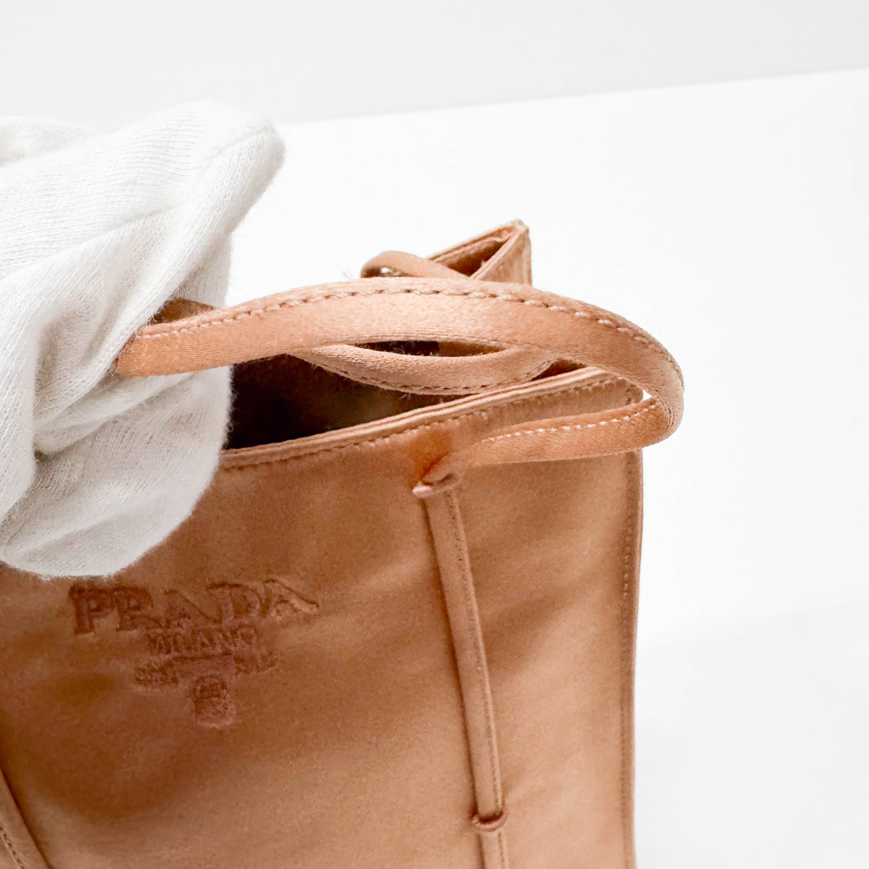 Mini Pink Satin Tote Bag