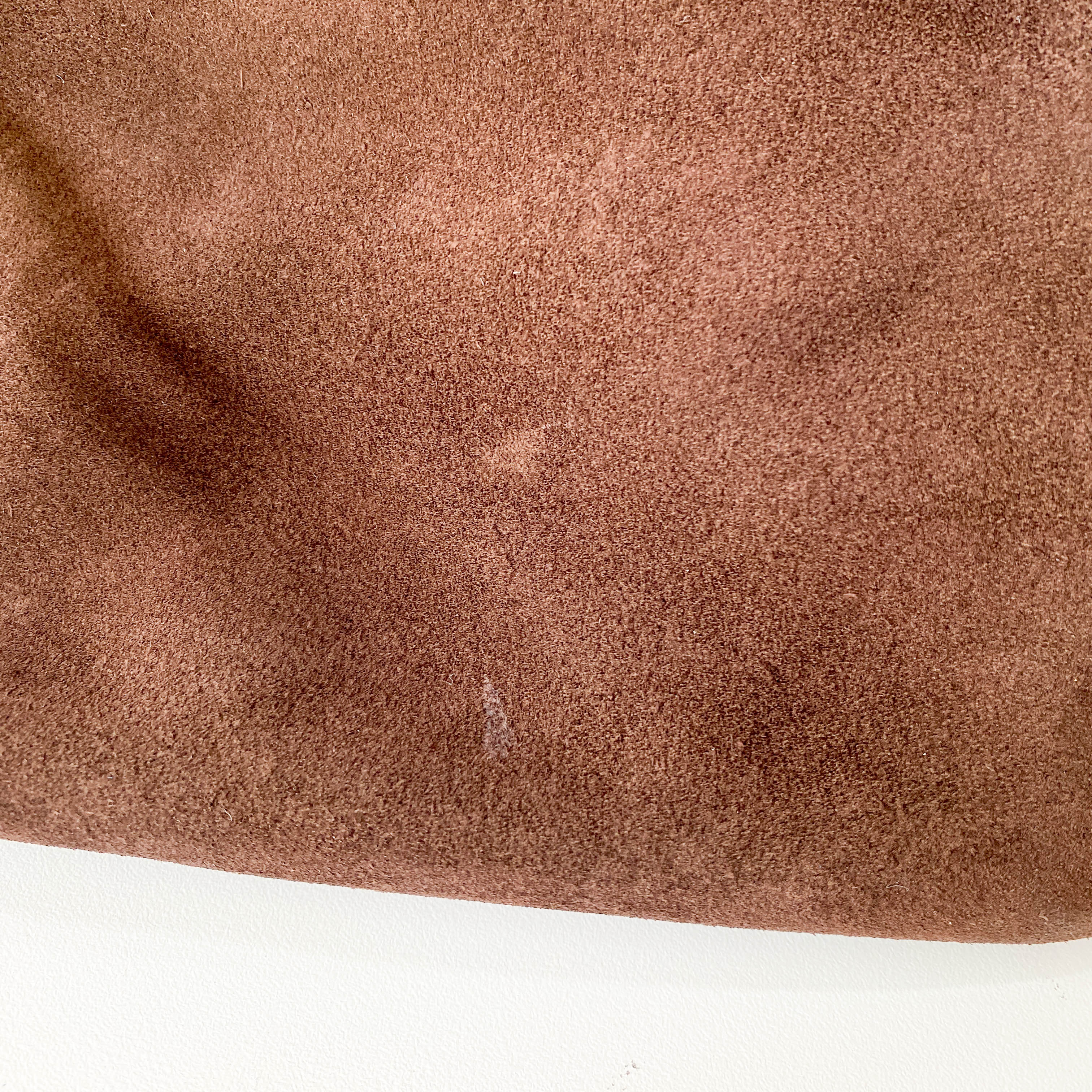 Horsebit Brown Suede Hobo Shoulder Bag