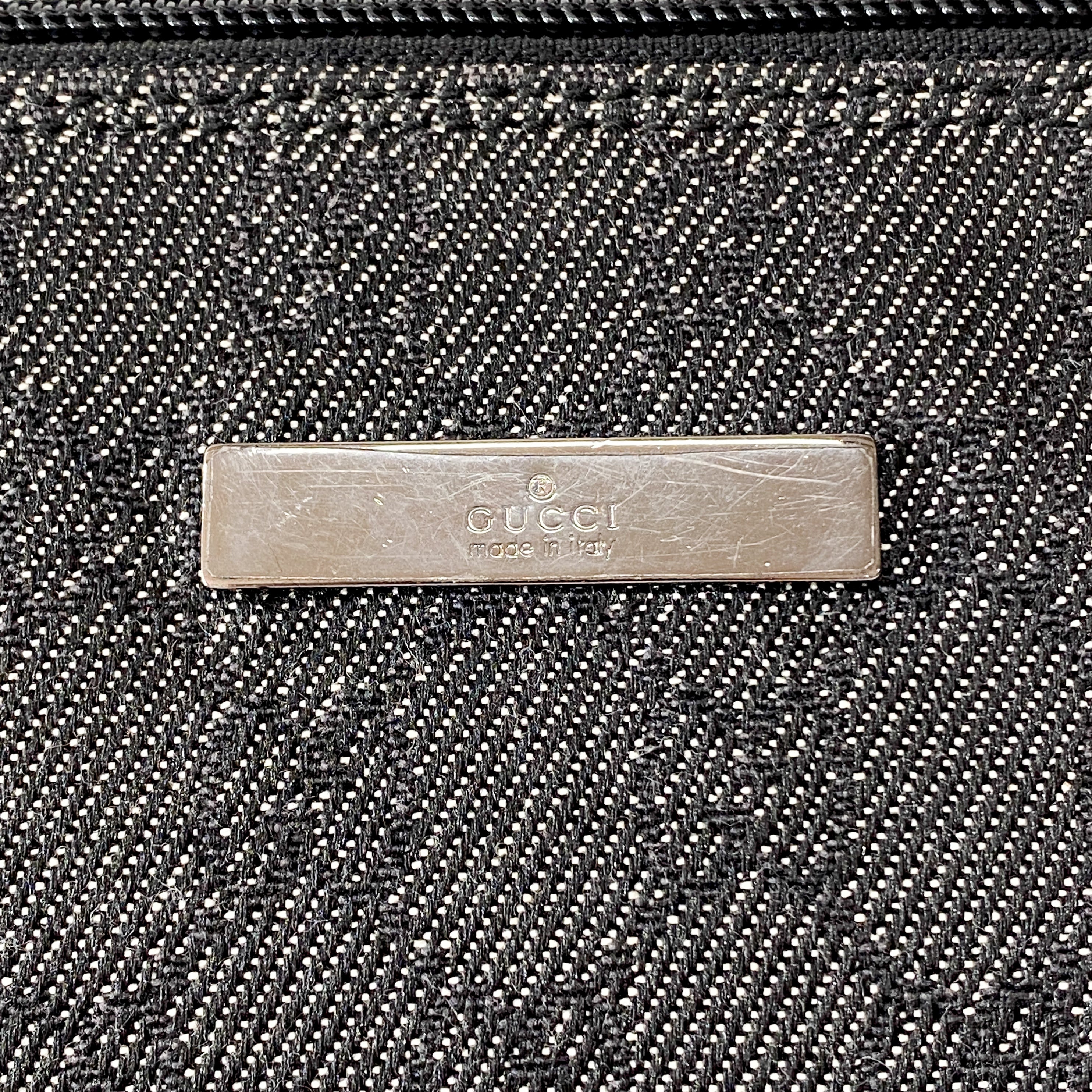 Black GG Canvas Boat Pouch